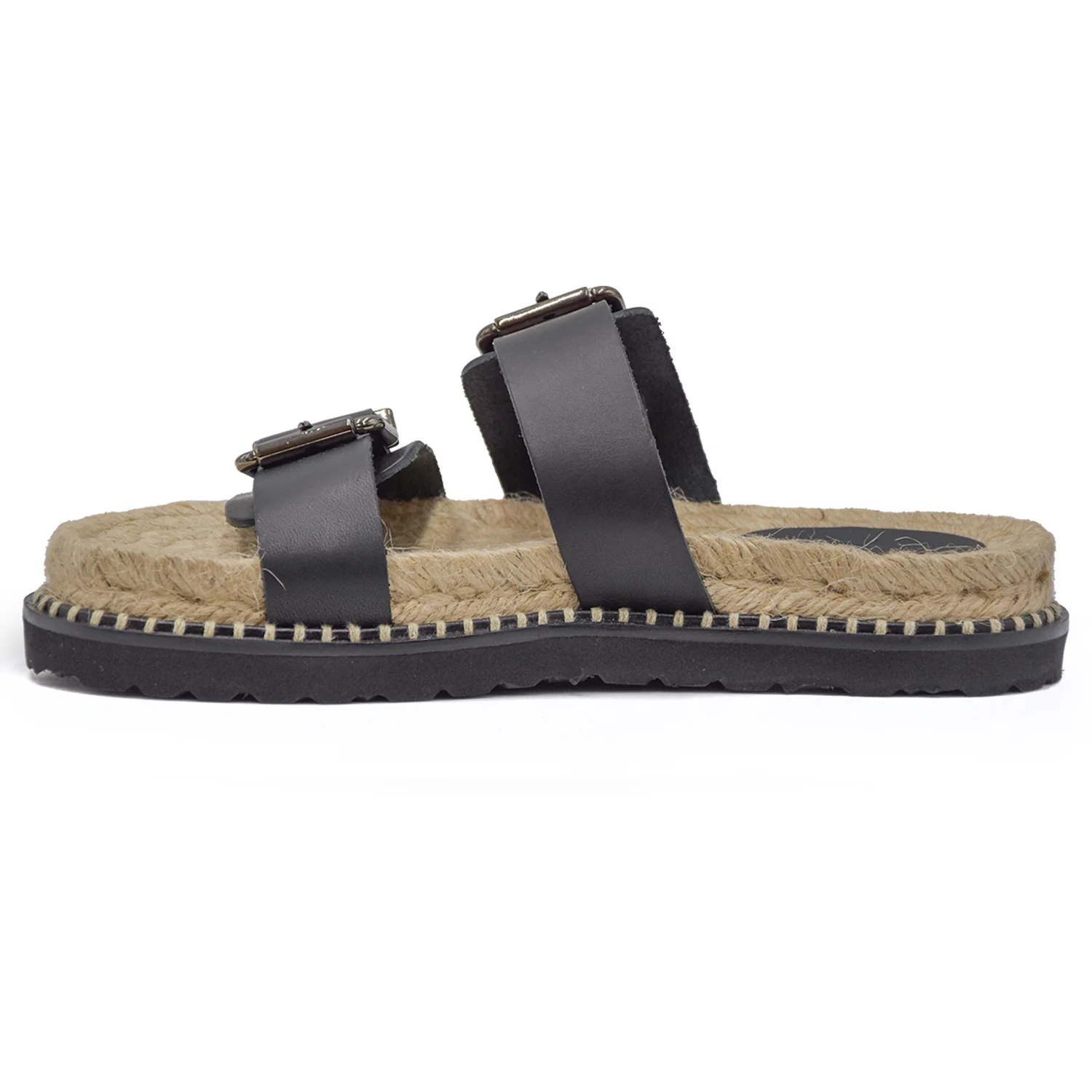 Sandali Donna Castañer Ter Slip-On Donna Nero Con Doppia Fascia - Image 3
