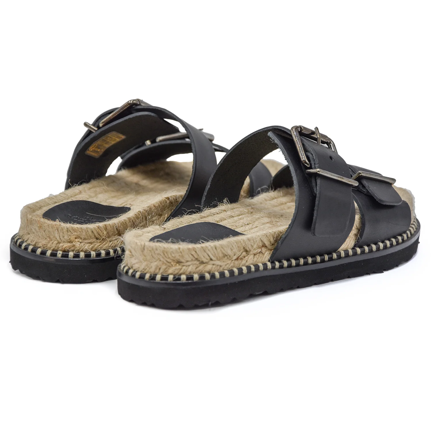 Sandali Donna Castañer Ter Slip-On Donna Nero Con Doppia Fascia - Image 4