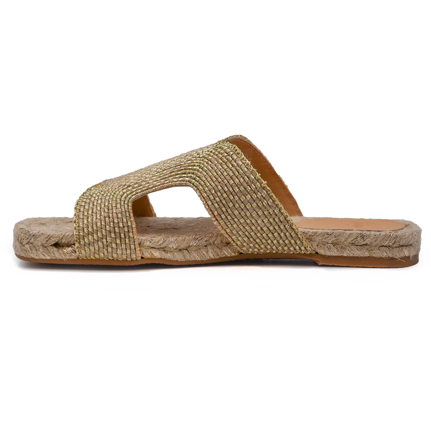 Sandali Bassi Castañer Donna Modello Puri Juta Oro Intrecciata - Image 4