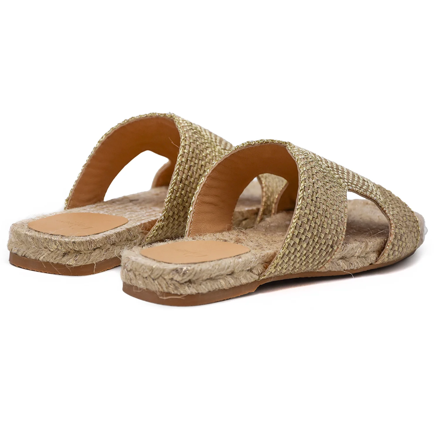 Sandali Bassi Castañer Donna Modello Puri Juta Oro Intrecciata - Image 5