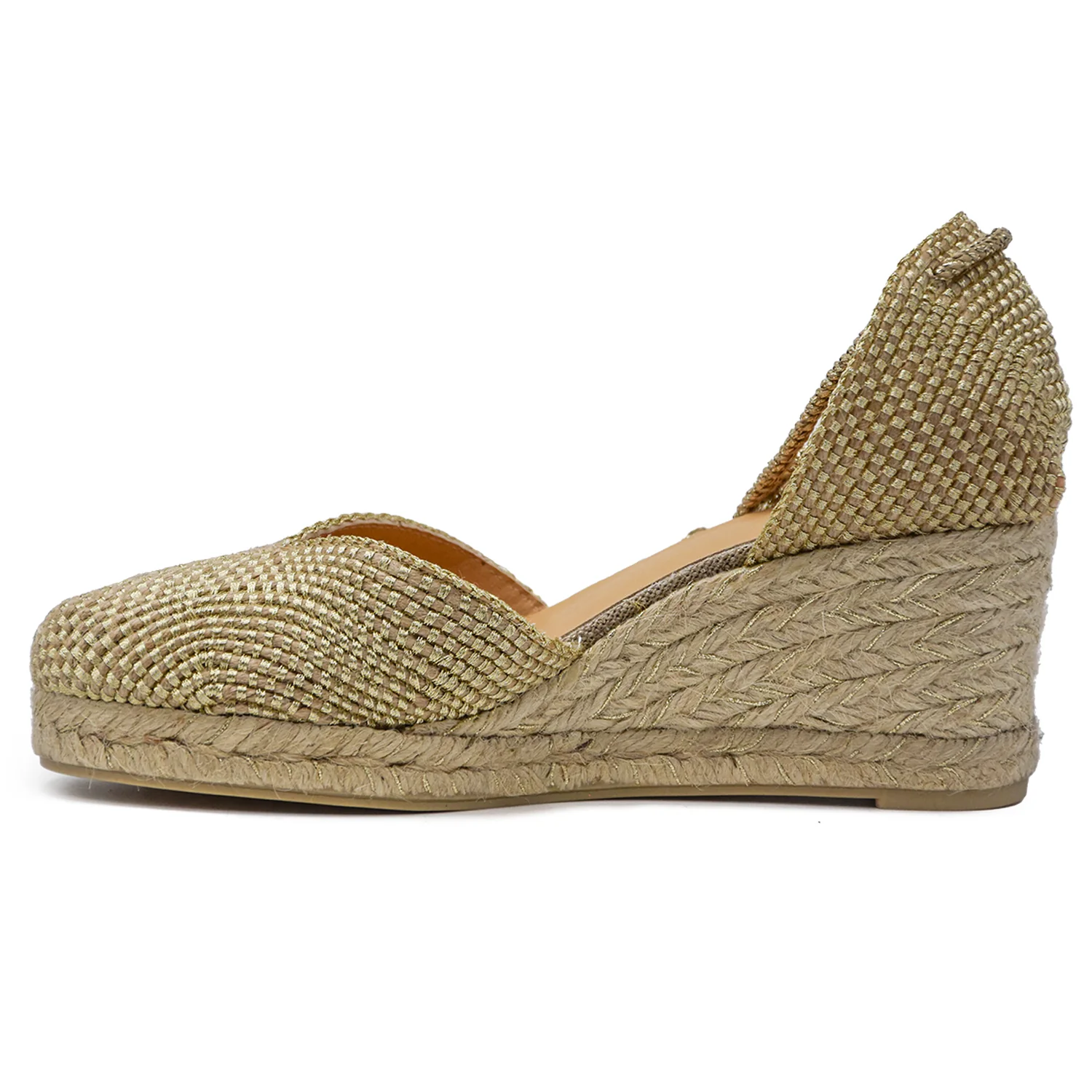 Sandali Castañer Donna Cora Espadrillas Oro In Juta Con Zeppa - Image 3