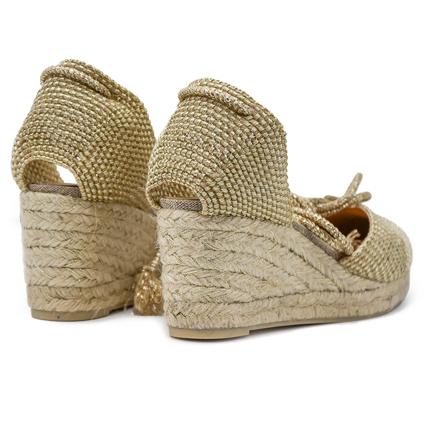 Sandali Castañer Donna Cora Espadrillas Oro In Juta Con Zeppa - Image 4