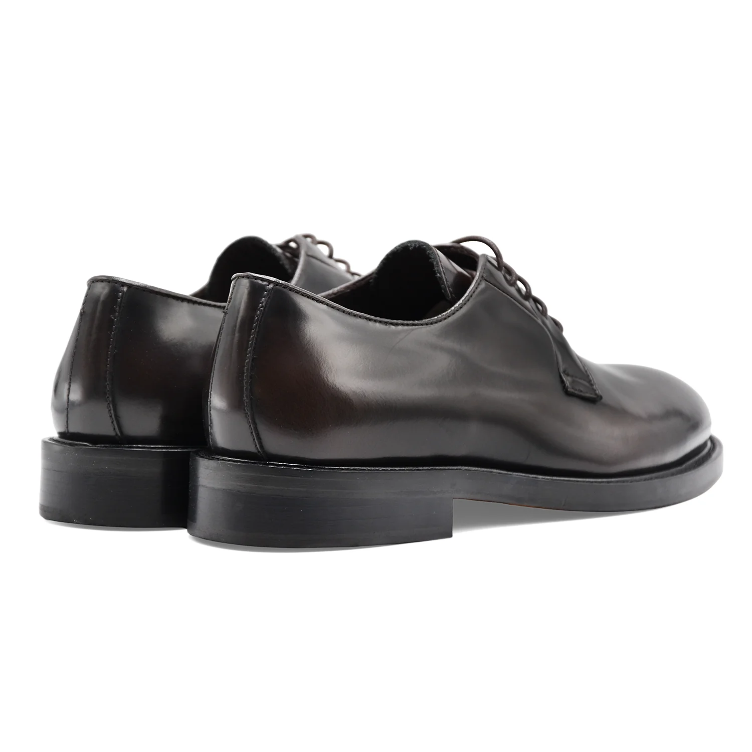 Allacciata Derby Uomo Derby Saxone 044 In Pelle Marrone Lucida - Image 5