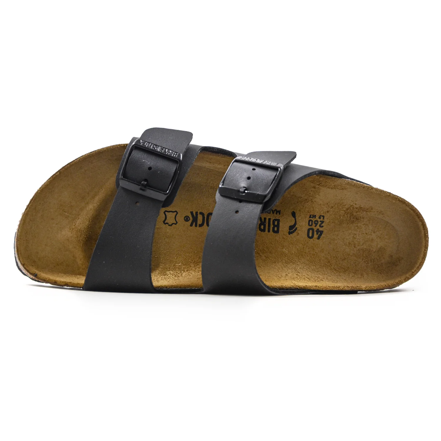 Sandali Birkenstock Arizona Uomo Nero Plantare In Sughero - Image 3