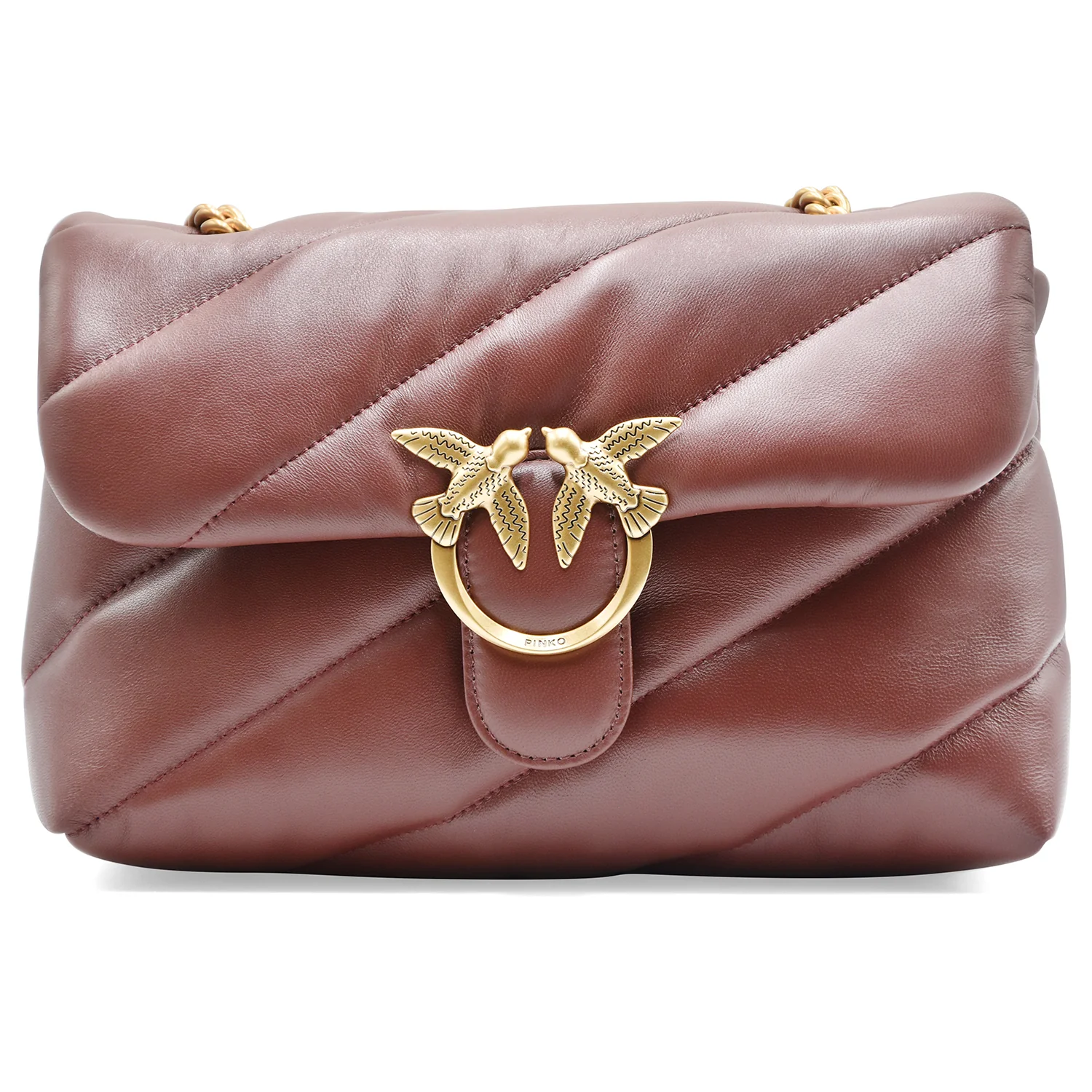 Borsa Pinko Love Puff Classic Cl Donna Pelle Nappa Burgundy Vino - Image 4