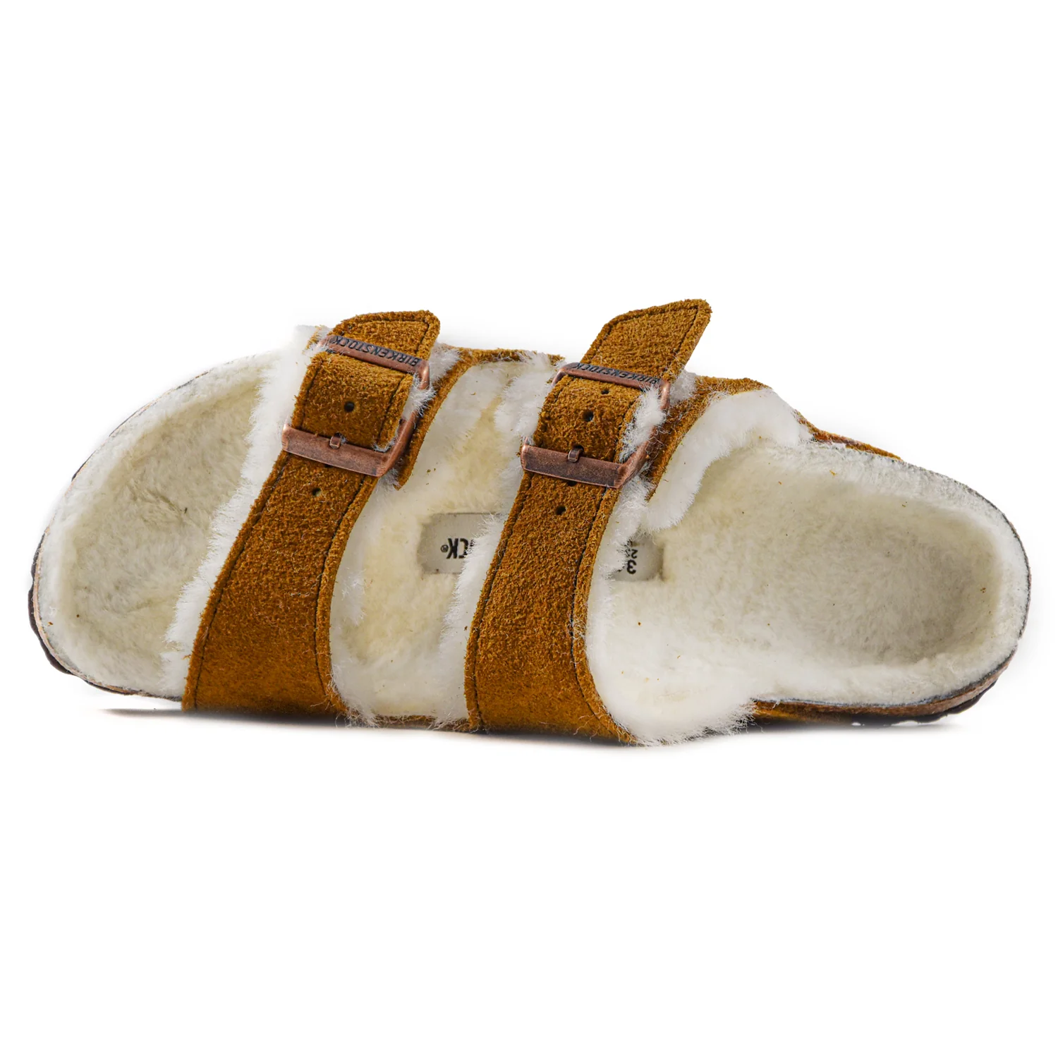 Birkenstock Arizona Shearling Sandali Tabacco Donna Pelo Chiaro - Image 3