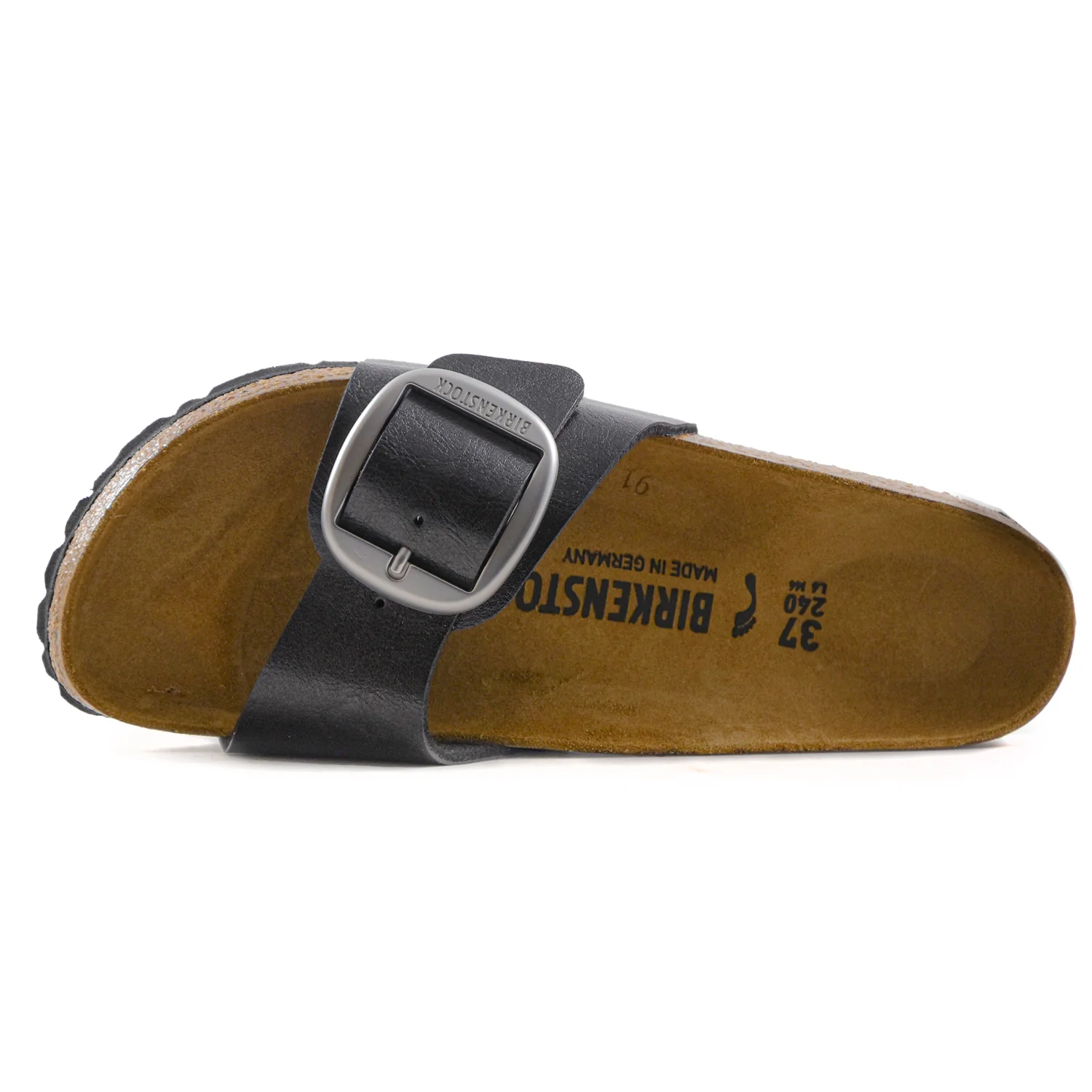 Birkenstock Madrid Buckle Sandali Donna Liquirizia Fibbia Argento - Image 4