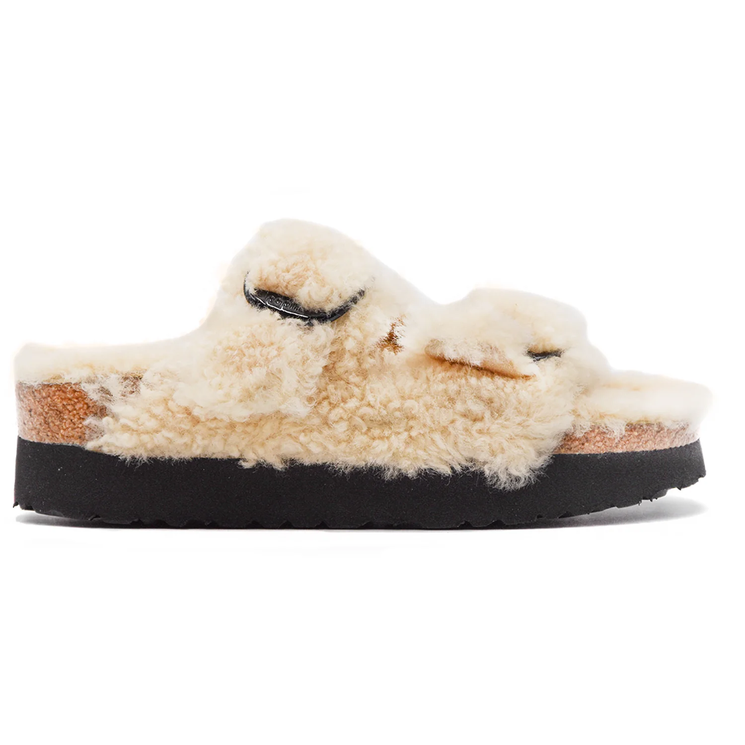 Arizona Teddy Sandalo Birkenstock Donna Beige Fibbie Amplificate