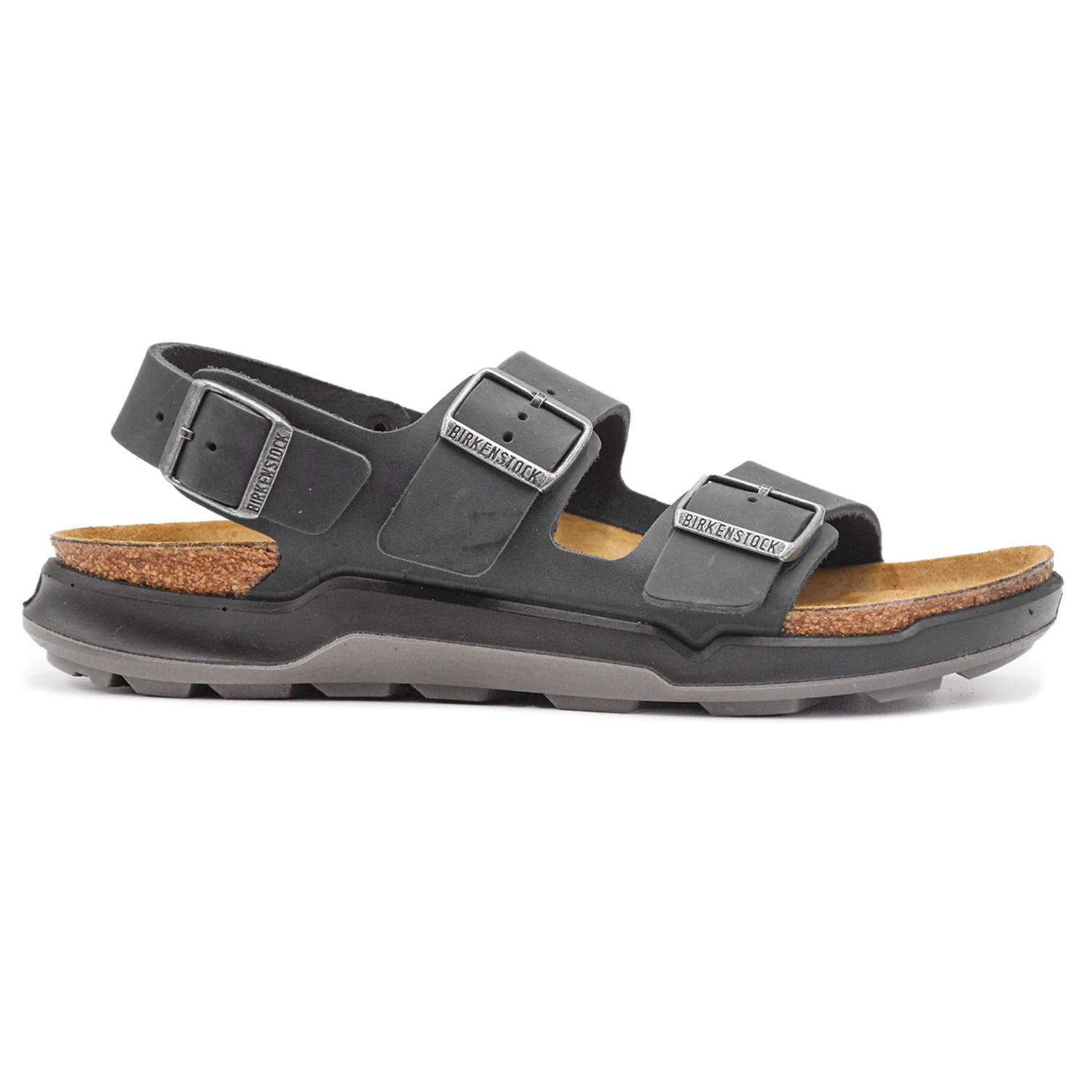 Birkenstock Uomo Sandali Milano CT M Nero Dagli Ampi Cinturini