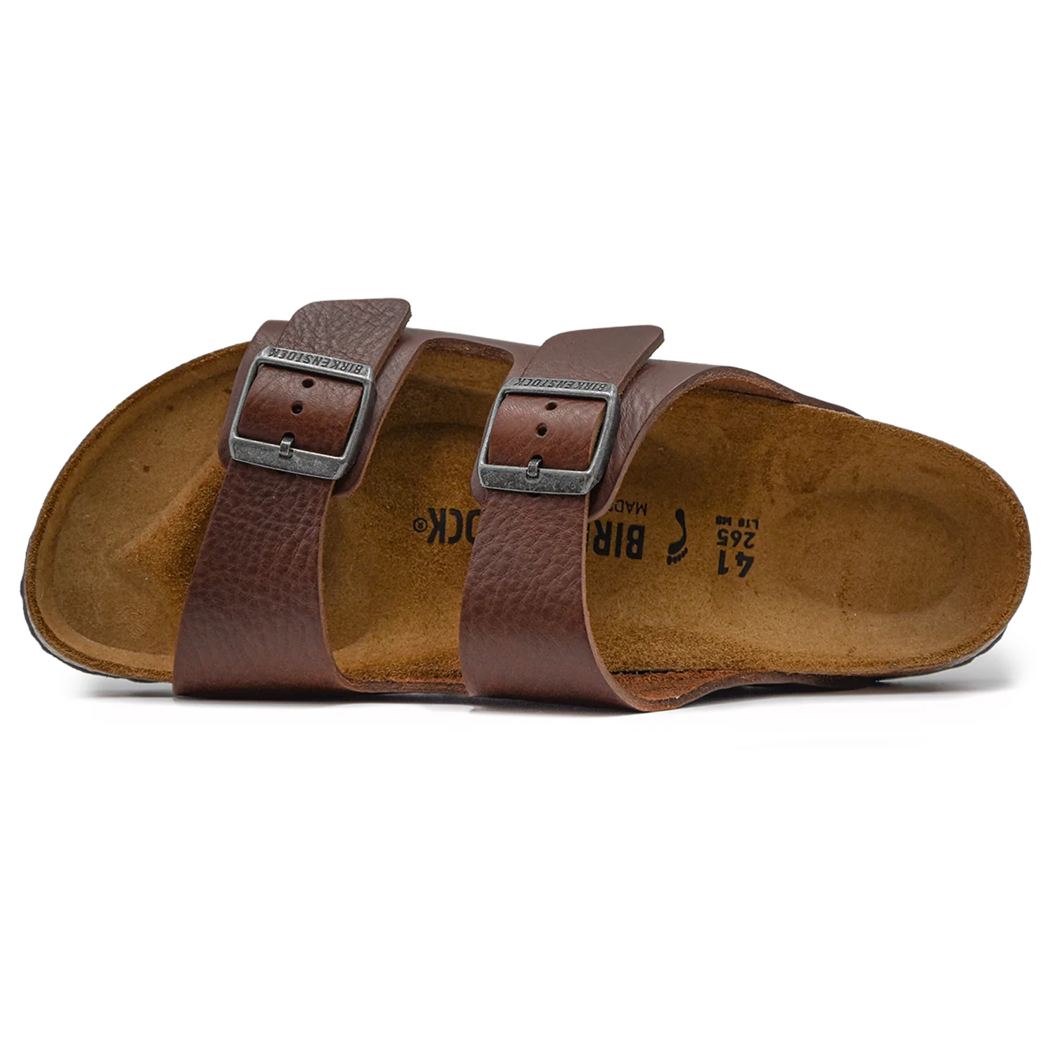 Birkenstock Arizona Sandali Uomo Pelle Marrone Dal Look Vintage - Image 3