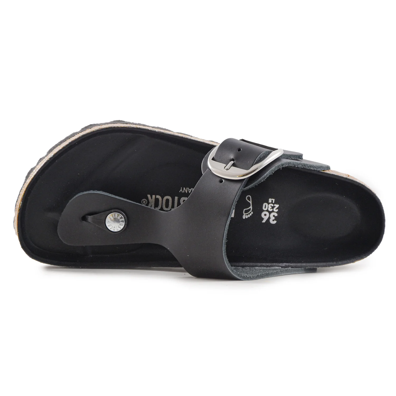 Sandali Infradito Birkenstock Gizeh Donna Pelle Oliata Nero - Image 3