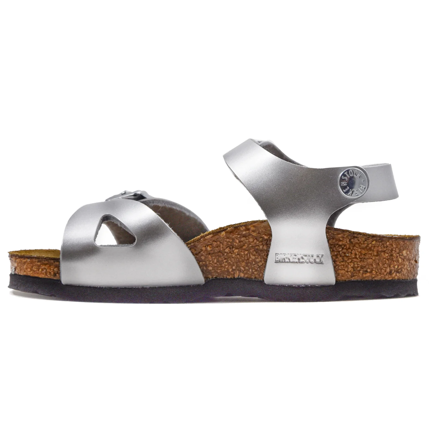 Sandali Birkenstock Rio Bambino Argento Con Cinturino Nel Tallone - Image 3