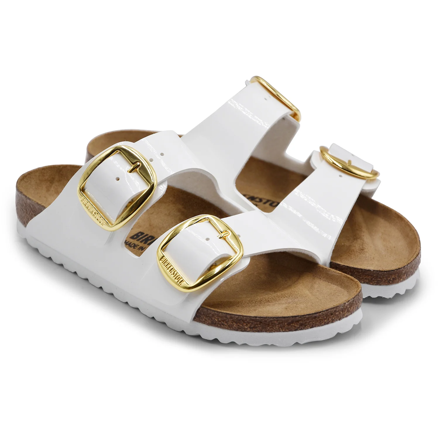 Sandali Birkenstock Arizona Donna Big Buckle Verniciato Bianco - Image 2