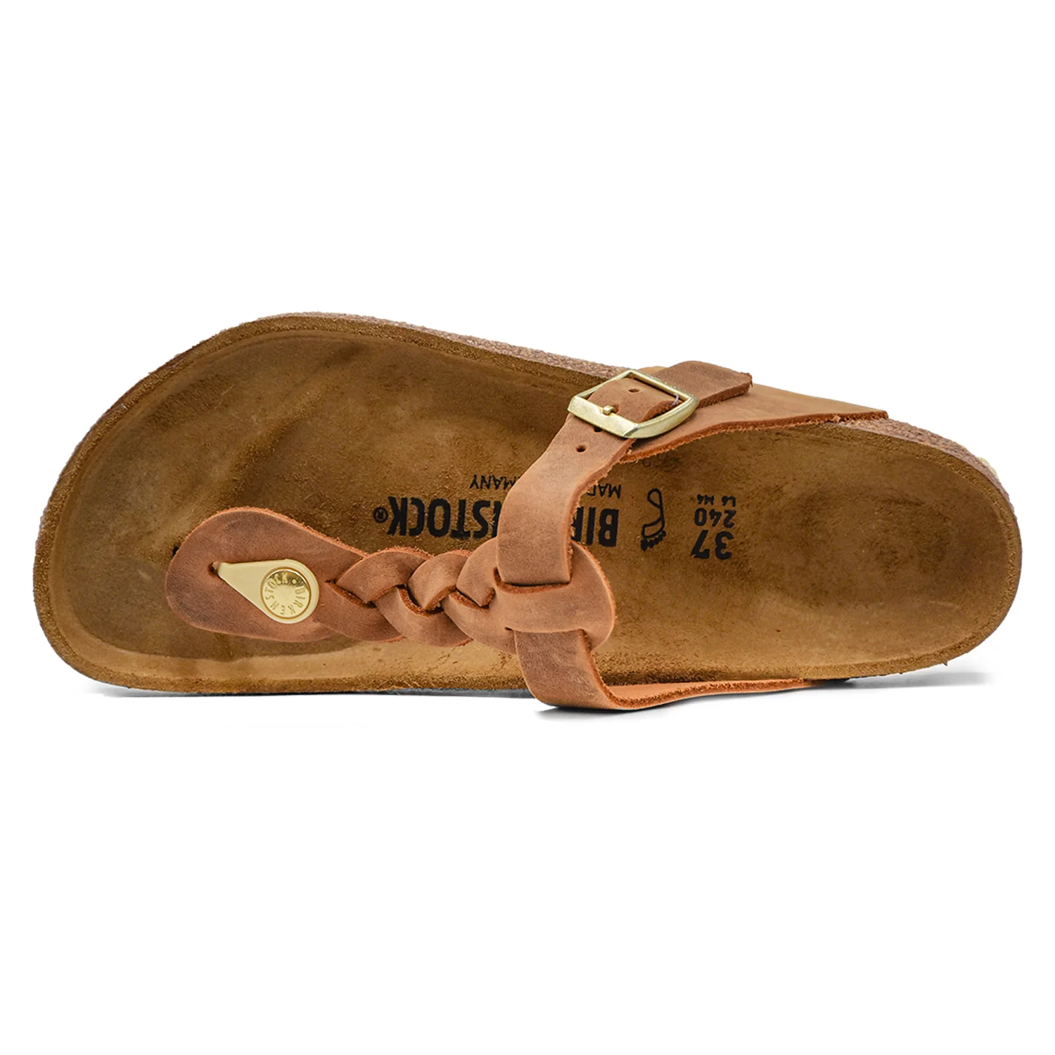 Birkenstock Gizeh Sandalo Donna Cuoio Motivo A Intreccio Frontale - Image 2