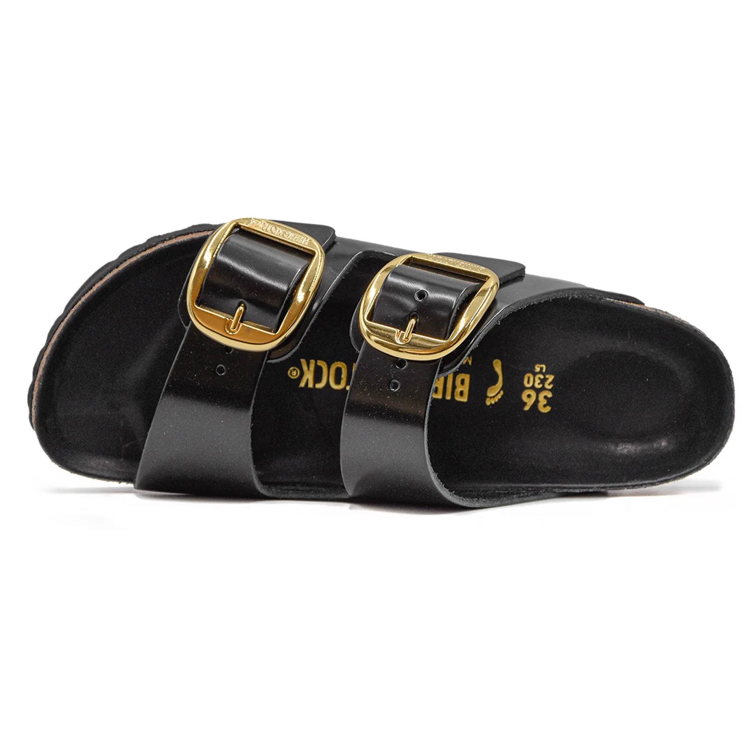 Arizona Big Buckle Sandali Donna Birkenstock Pelle Laccata Nero - Image 3