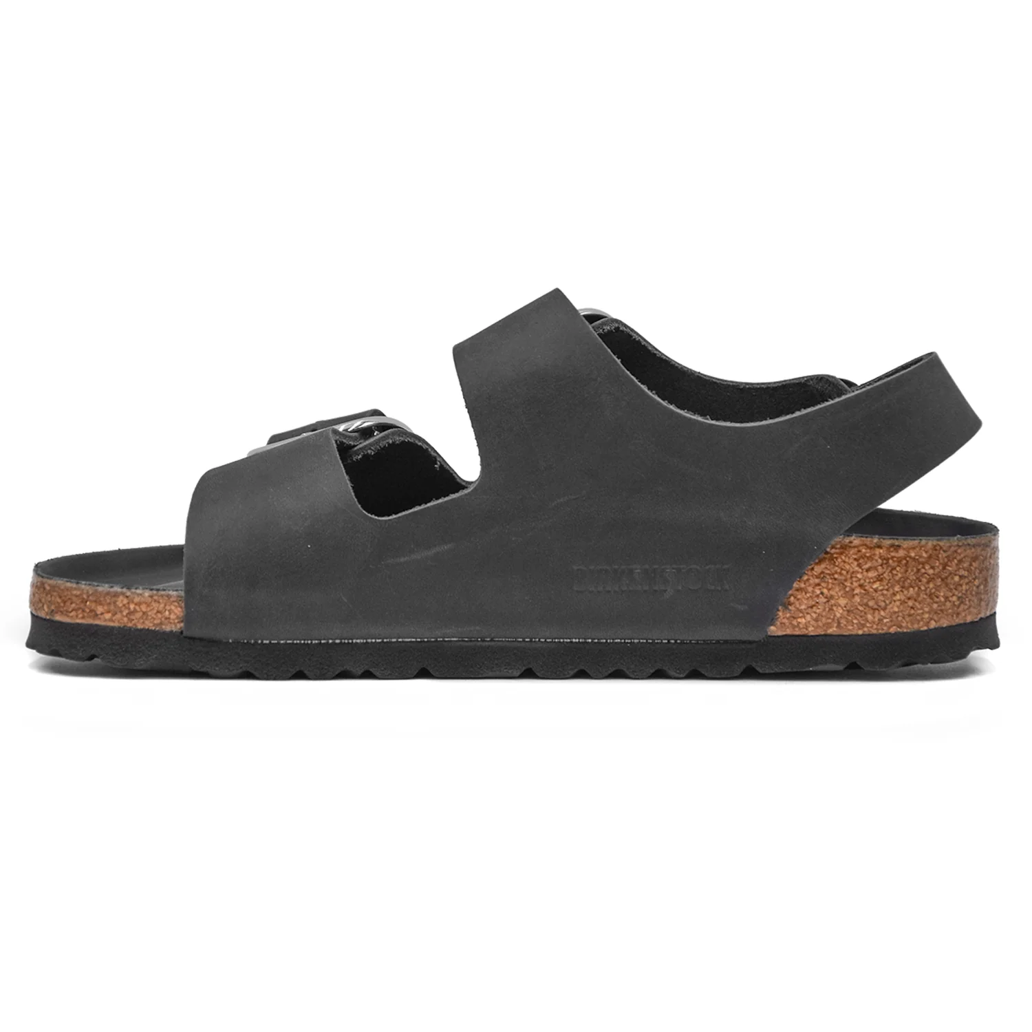 Birkenstock Milano Sandali Donna Nero Dal Finish Oliato Elegante - Image 2