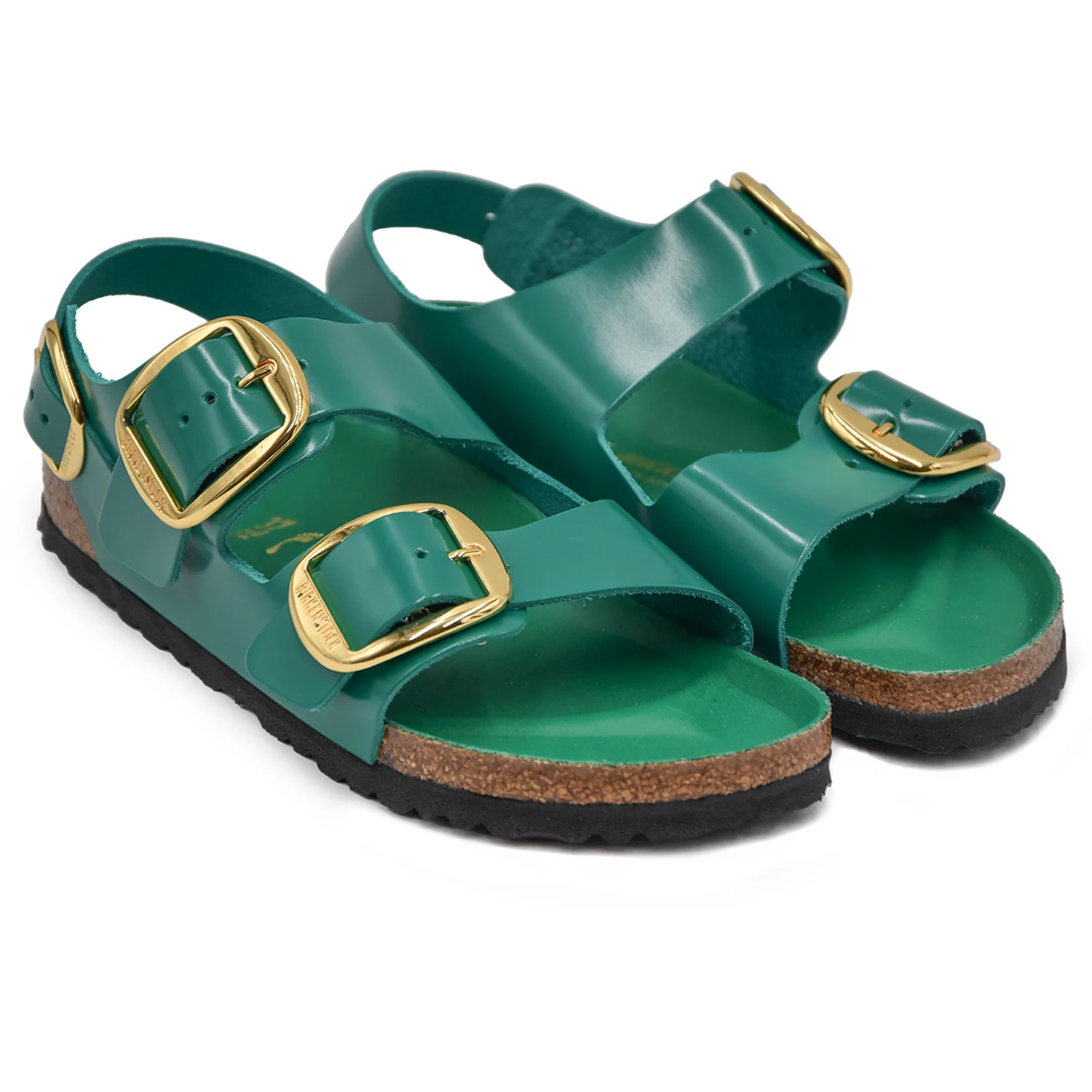 Birkenstock Milano Big Buckle Sandali Verde Donna Plantare Piumato - Image 2