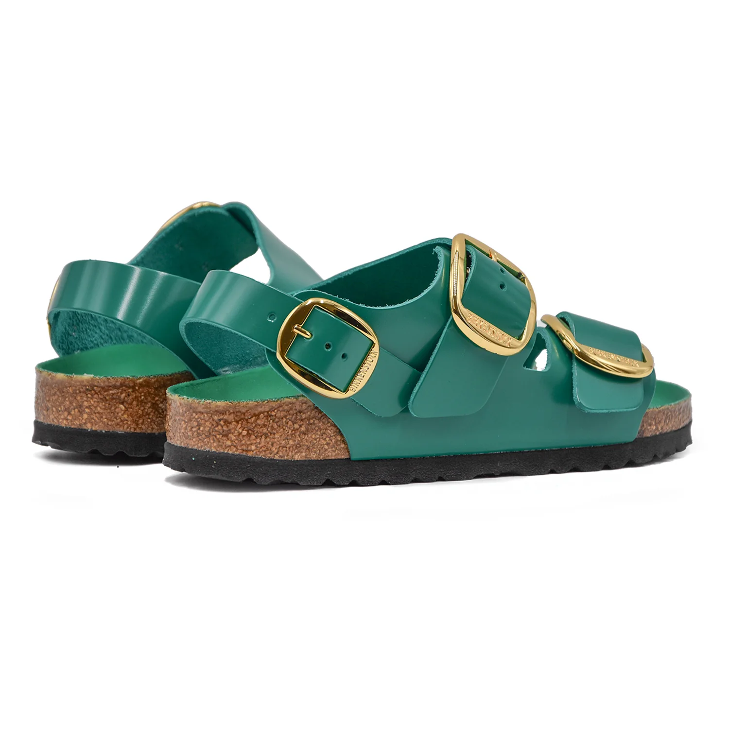 Birkenstock Milano Big Buckle Sandali Verde Donna Plantare Piumato - Image 3