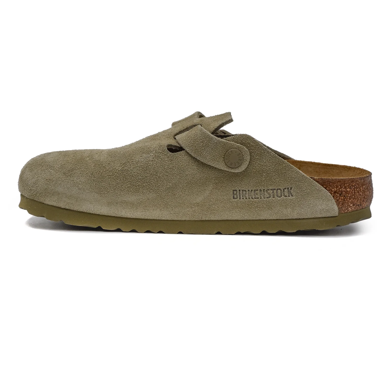 Sabot Birkenstock Boston BS Donna Khaki In Pelle Scamosciata - Image 3