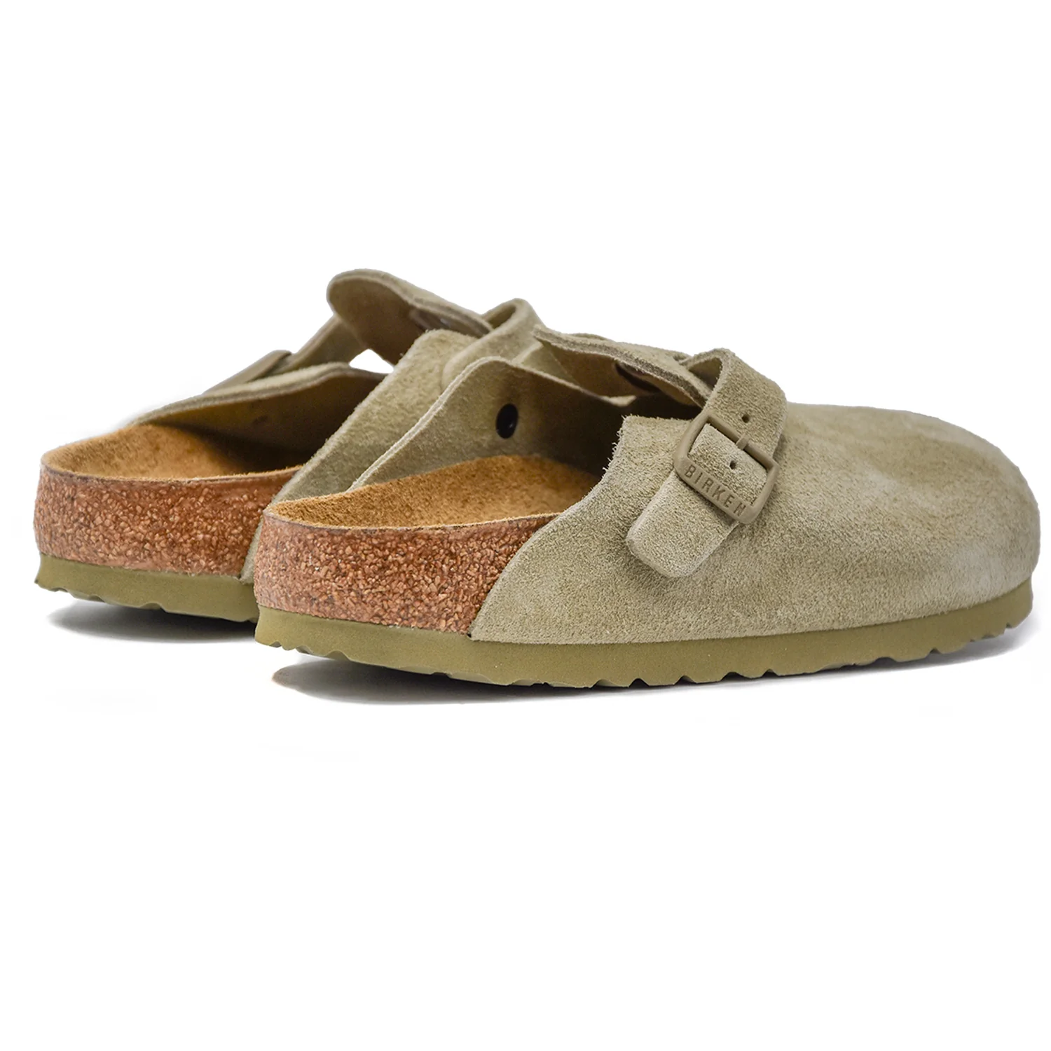 Sabot Birkenstock Boston BS Donna Khaki In Pelle Scamosciata - Image 4