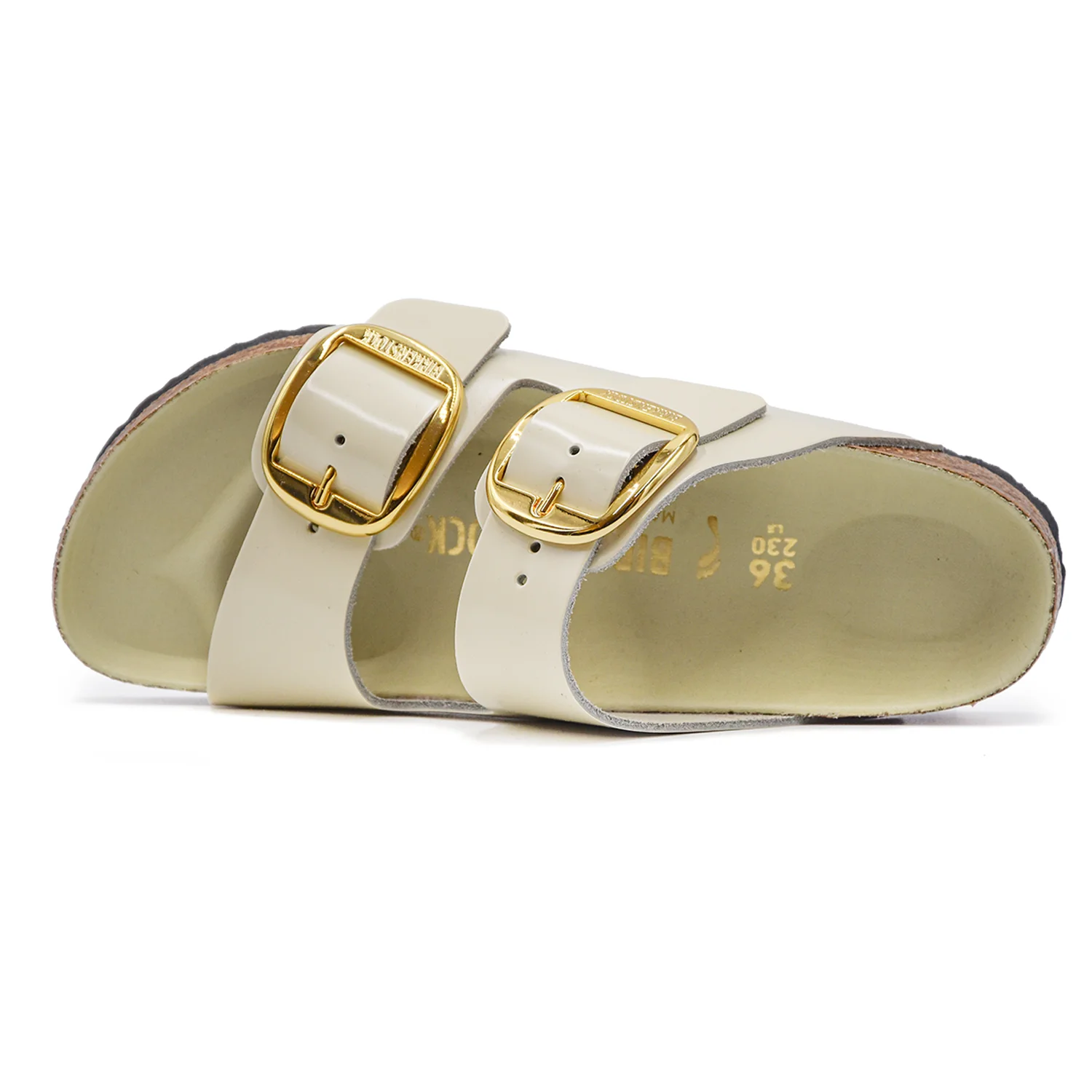 Birkenstock Sandali Donna Big Buckle Ecrù Dalla Pelle Naturale - Image 3
