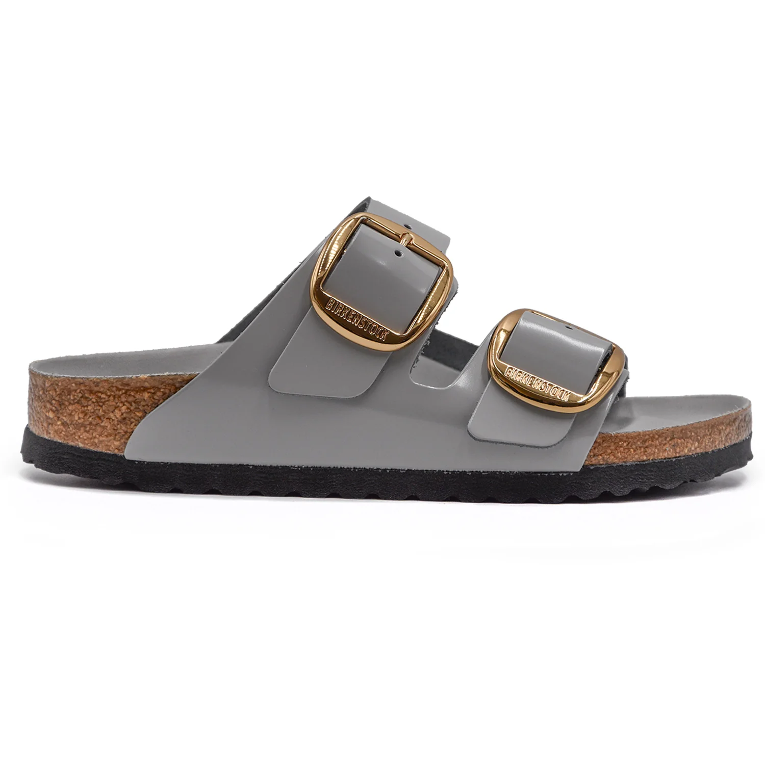 Birkenstock Big Buckle Grigio Sandali Donna Plantare Pelle Piumato