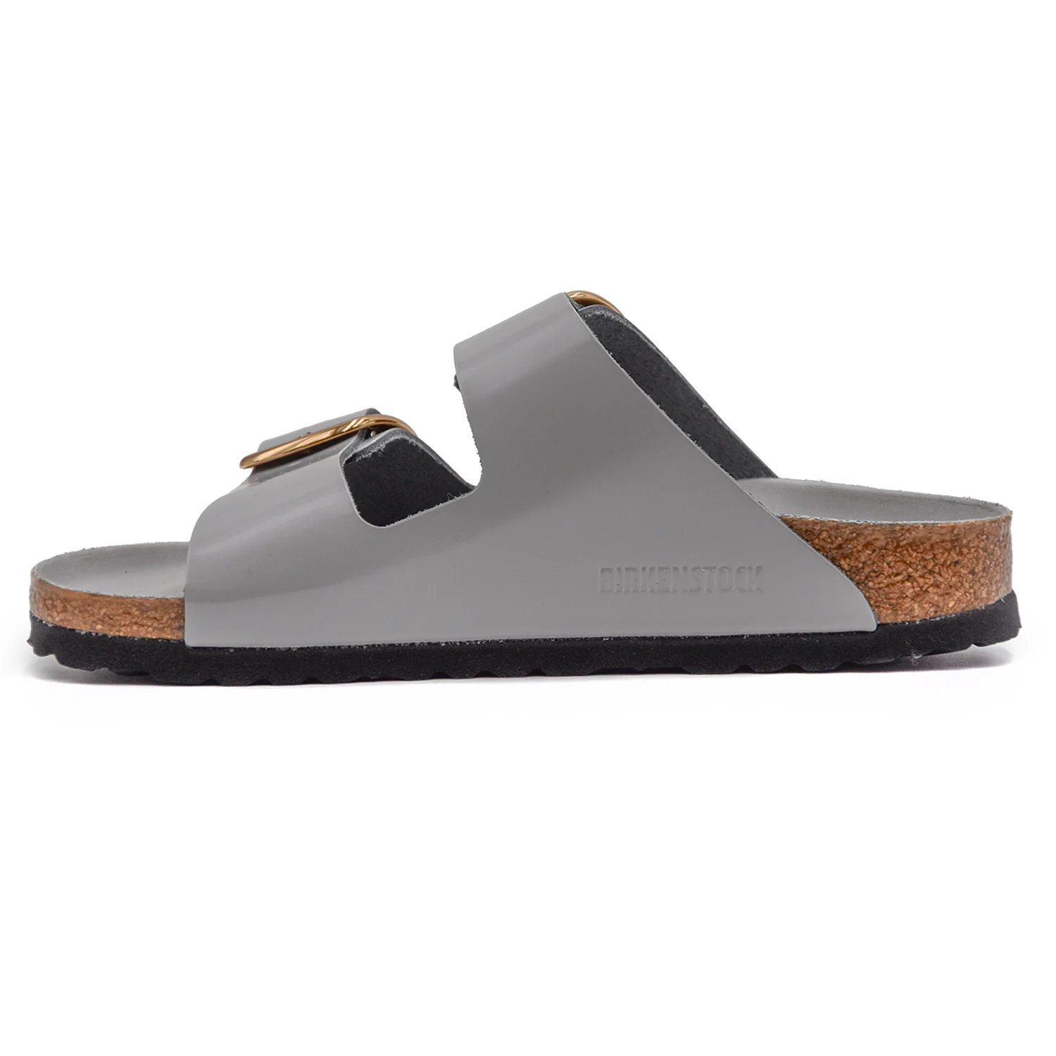 Birkenstock Big Buckle Grigio Sandali Donna Plantare Pelle Piumato - Image 3