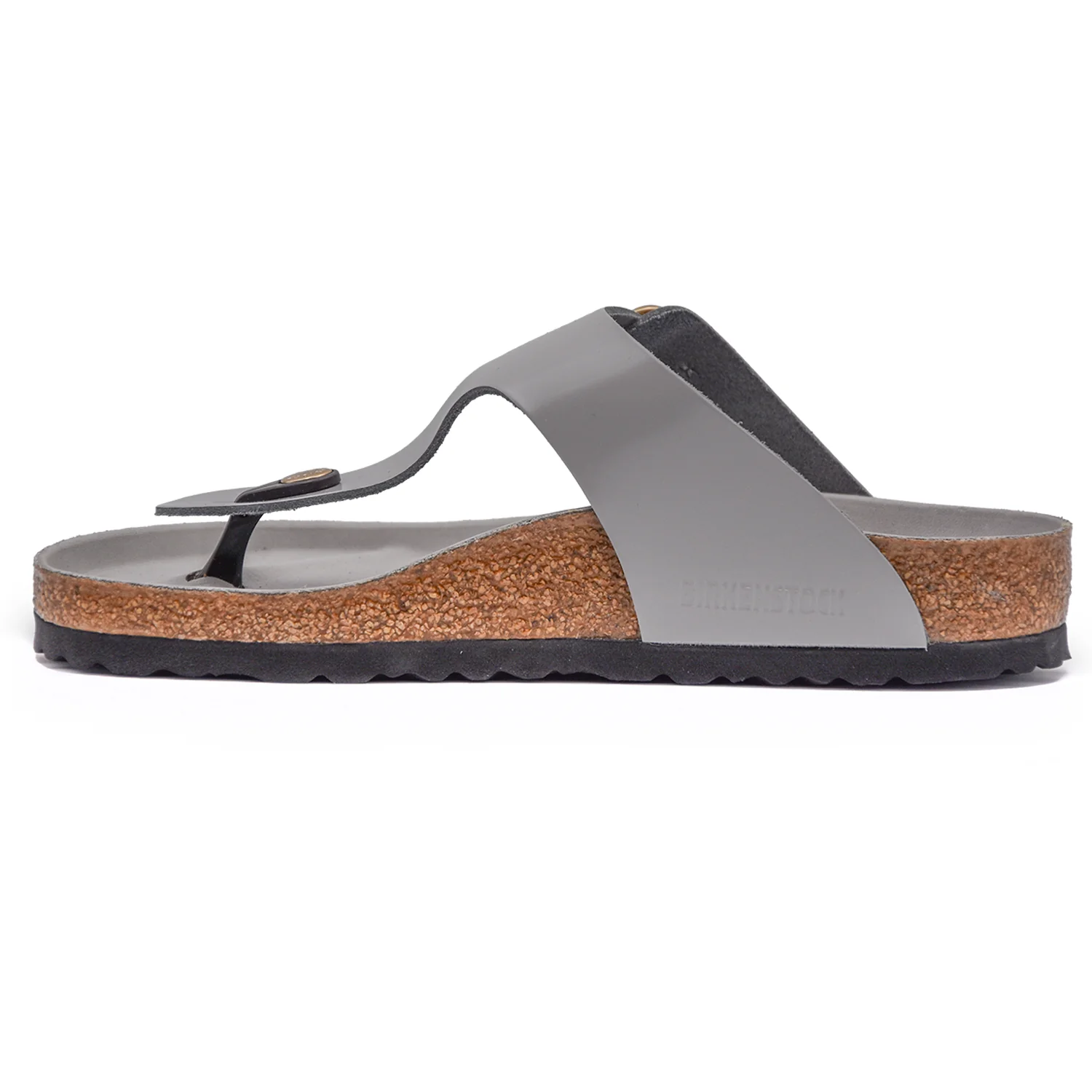Sandali Birkenstock Donna Gizeh Grigio In Pelle Verniciata - Image 4