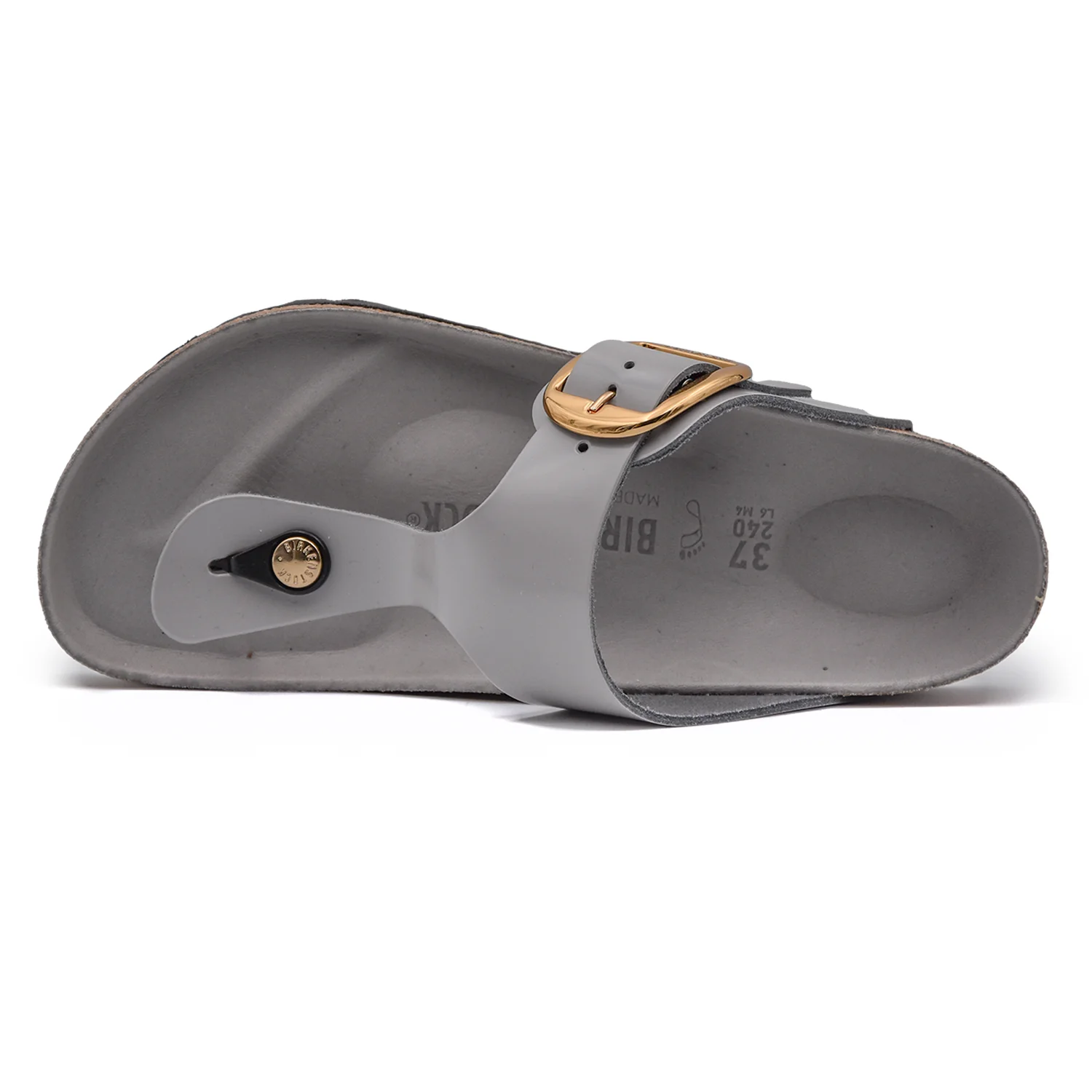 Sandali Birkenstock Donna Gizeh Grigio In Pelle Verniciata - Image 5