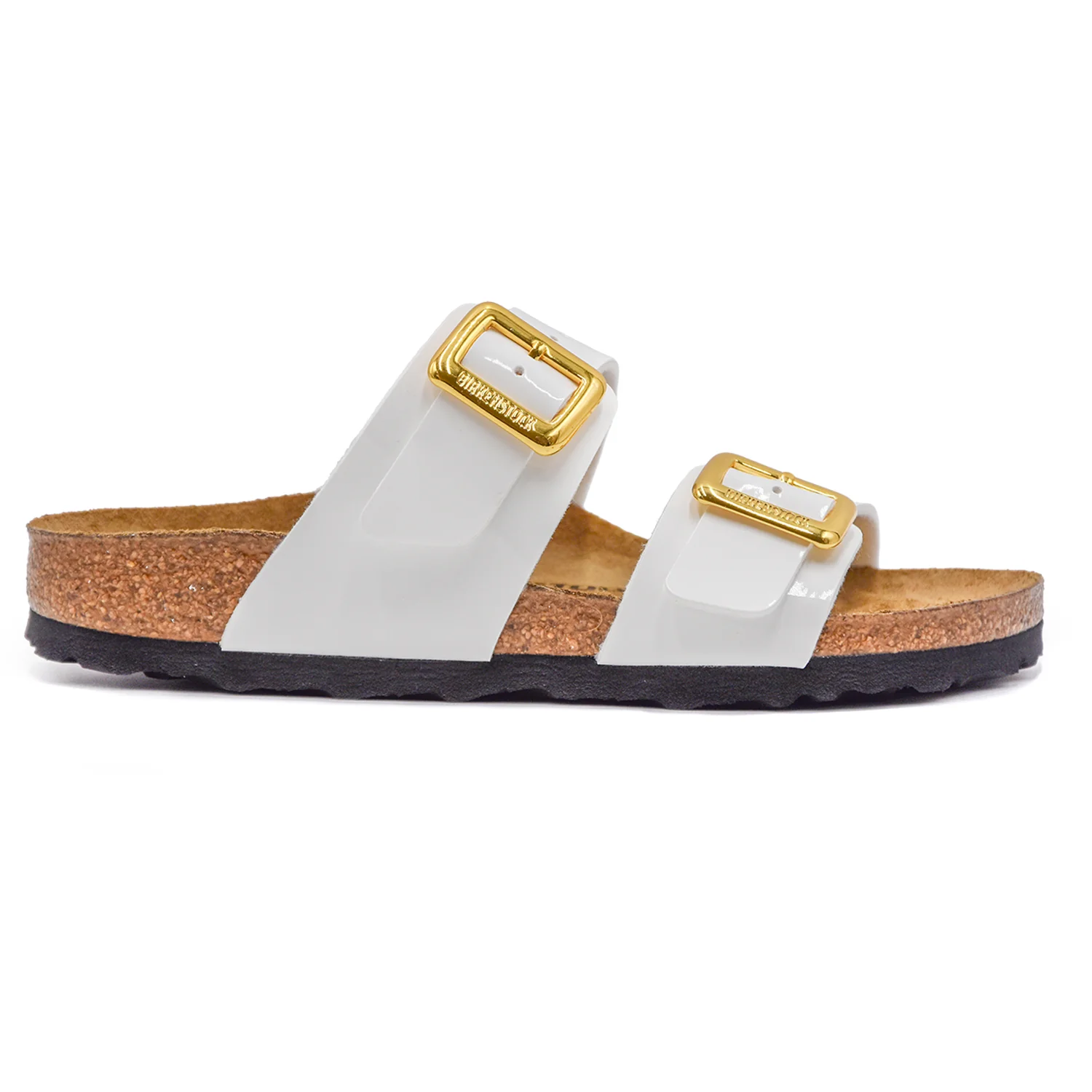 Birkenstock Donna Sydney Cushion Buckle Bianco Con Ardiglioni Oro