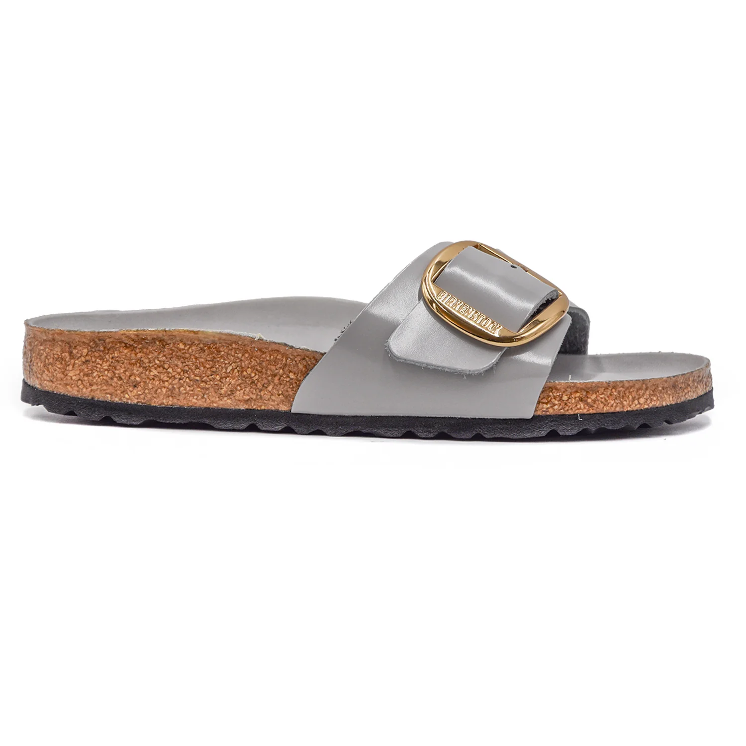 Birkenstock Madrid Big Buckle Grigio Sandali Donna Pelle Patent
