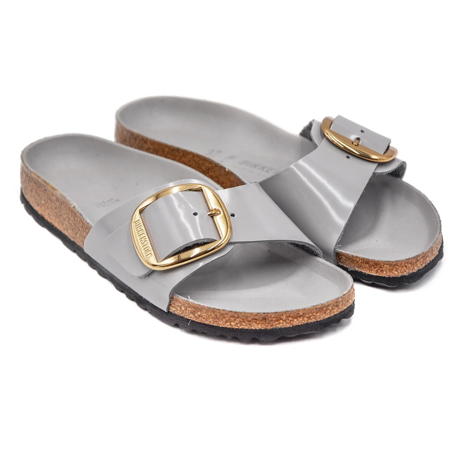 Birkenstock Madrid Big Buckle Grigio Sandali Donna Pelle Patent - Image 2
