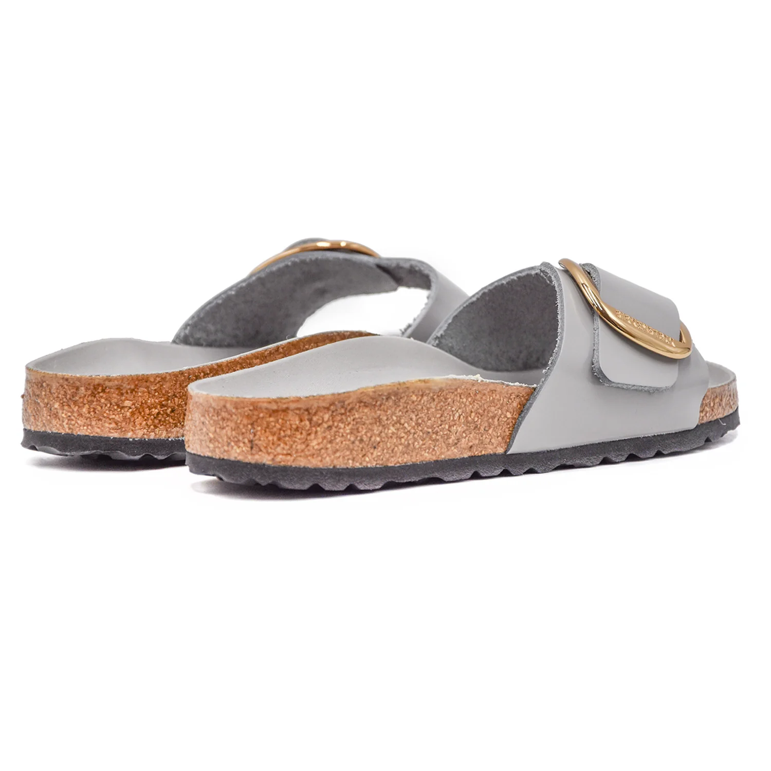 Birkenstock Madrid Big Buckle Grigio Sandali Donna Pelle Patent - Image 4