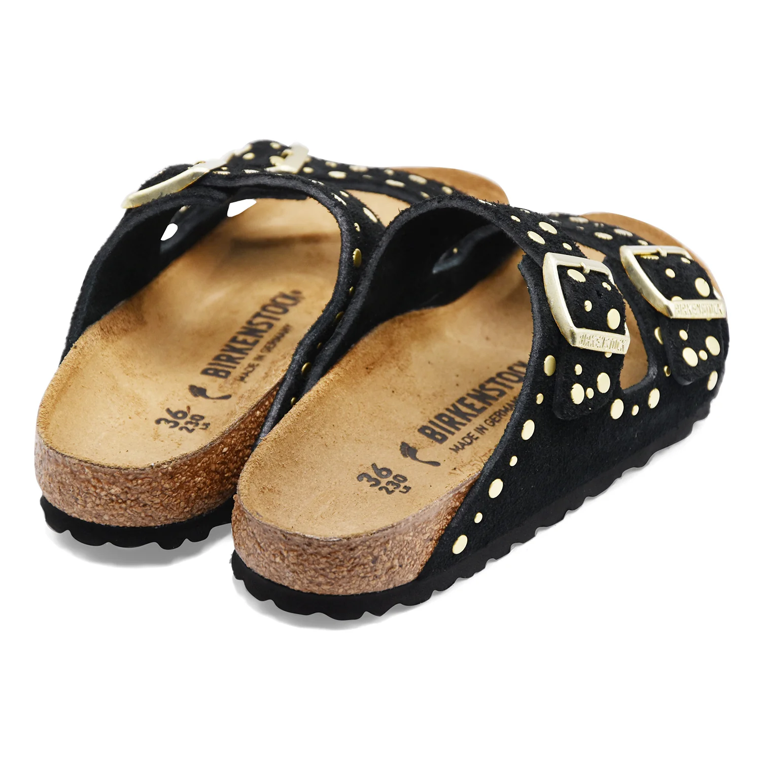 Sandali Birkenstock Donna Arizona Rivet Border Nero Due Fibbie - Image 4