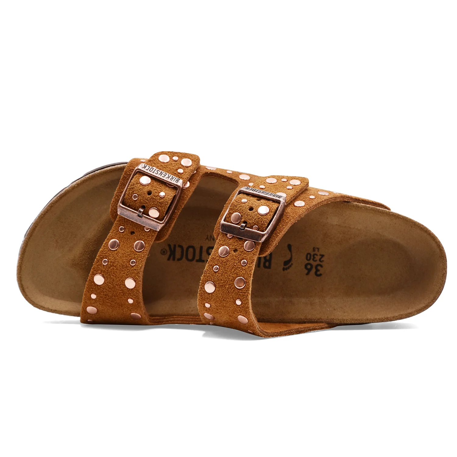 Sandali Birkenstock Arizona Donna Suede Mink Rivetti Applicati - Image 3