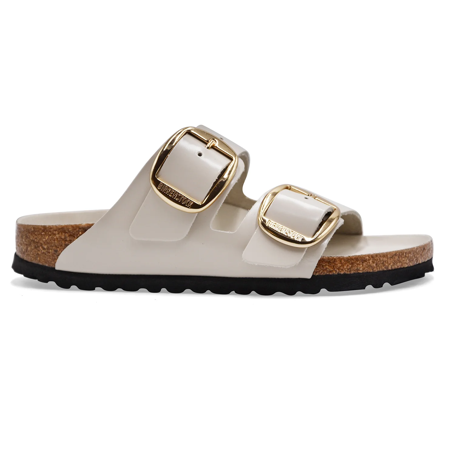 Birkenstock Donna Sandali Pelle Bianco Lucente Arizona Big Buckle