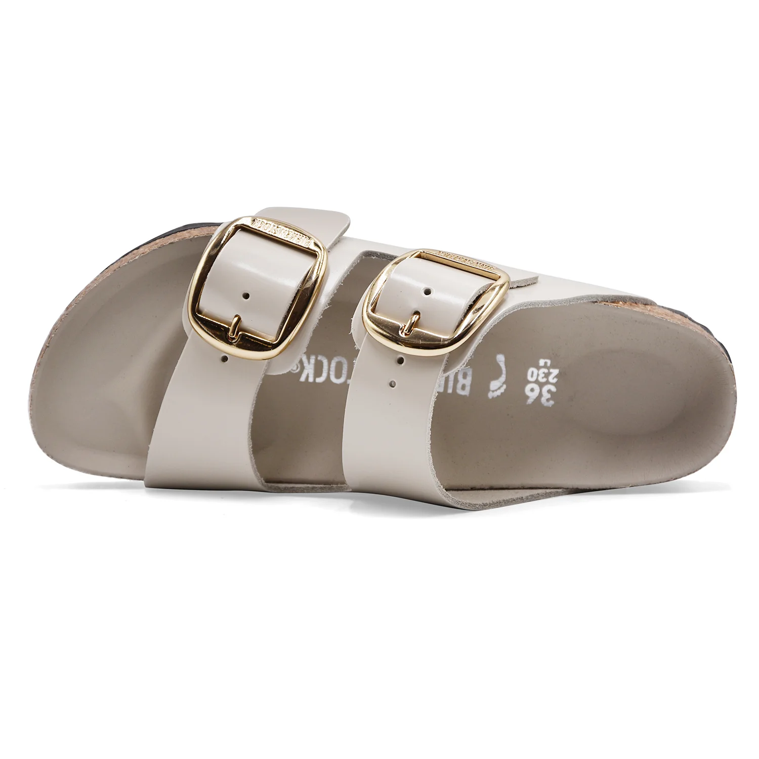 Birkenstock Donna Sandali Pelle Bianco Lucente Arizona Big Buckle - Image 5