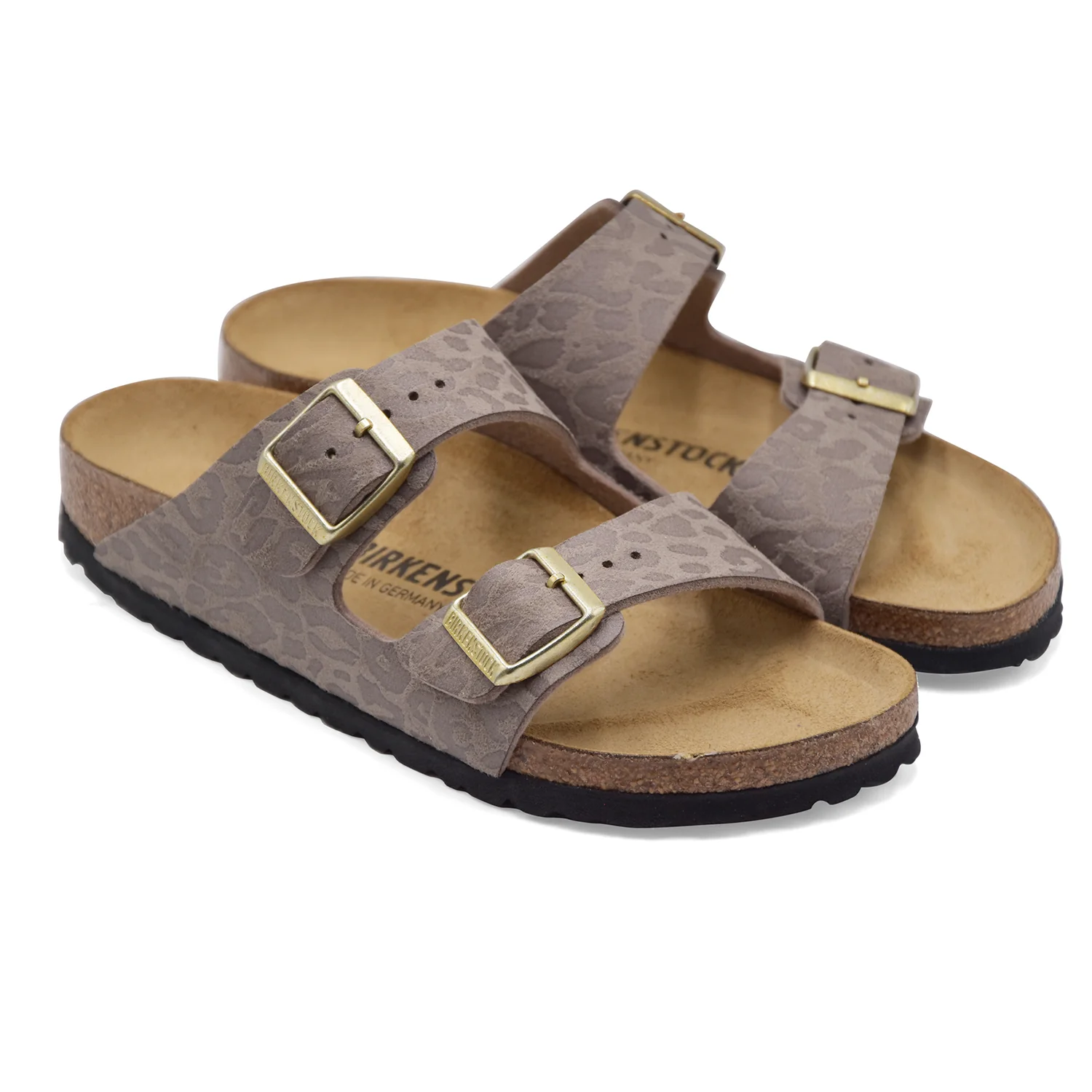 Sandali Donna Birkenstock Arizona Leo Gray Taupe Suola In EVA - Image 2
