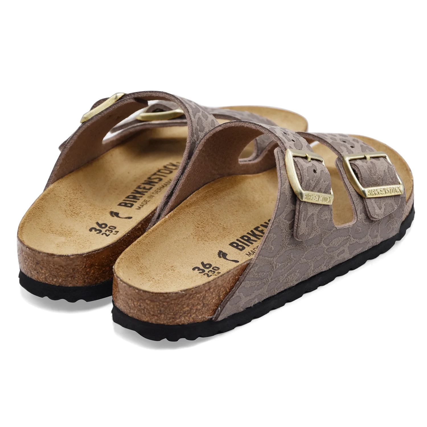 Sandali Donna Birkenstock Arizona Leo Gray Taupe Suola In EVA - Image 4