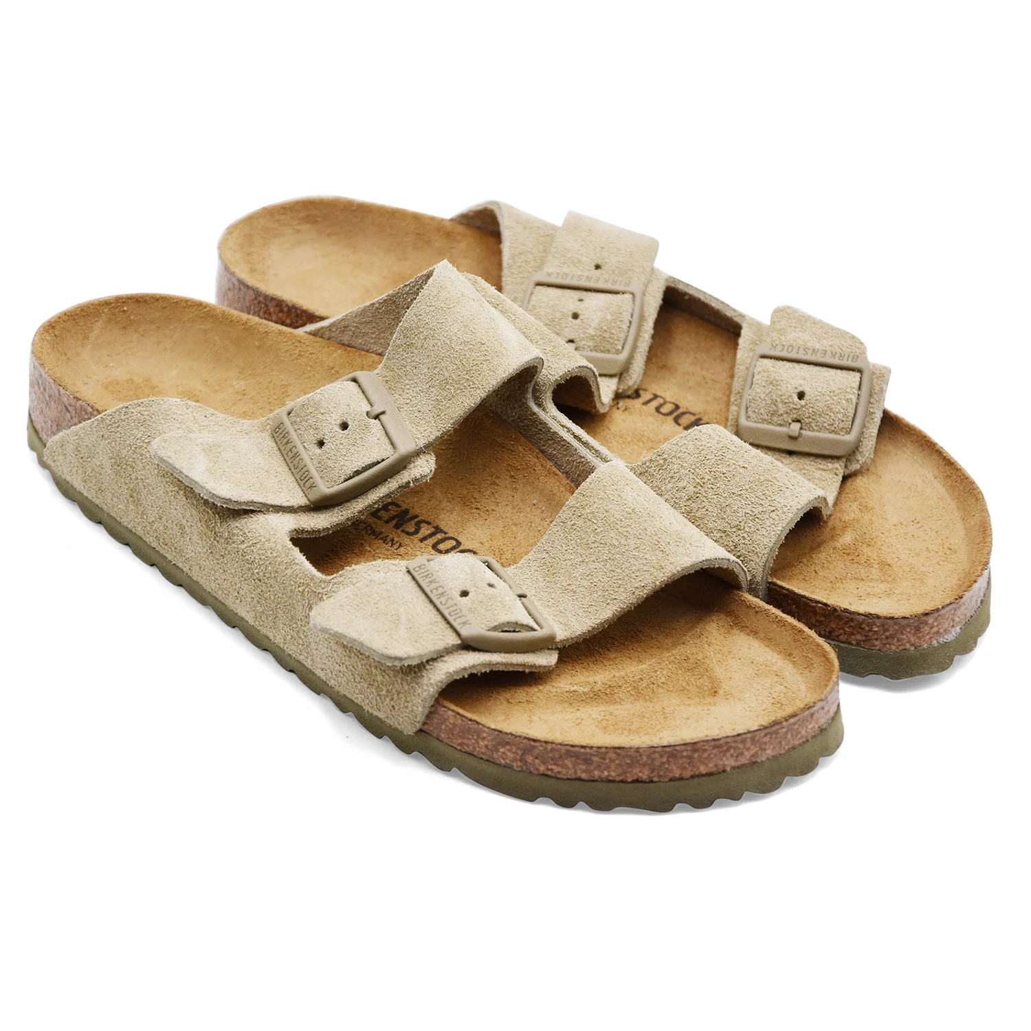 Sandali Birkenstock Arizona Uomo Pelle Scamosciata Faded Khaki - Image 4