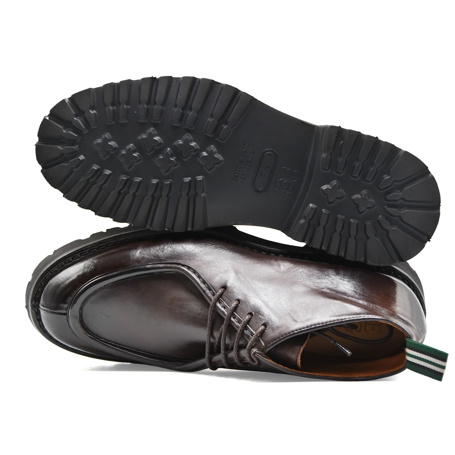 Allacciata Green George Uomo Norvegese Pelle Maremma Marrone - Image 3