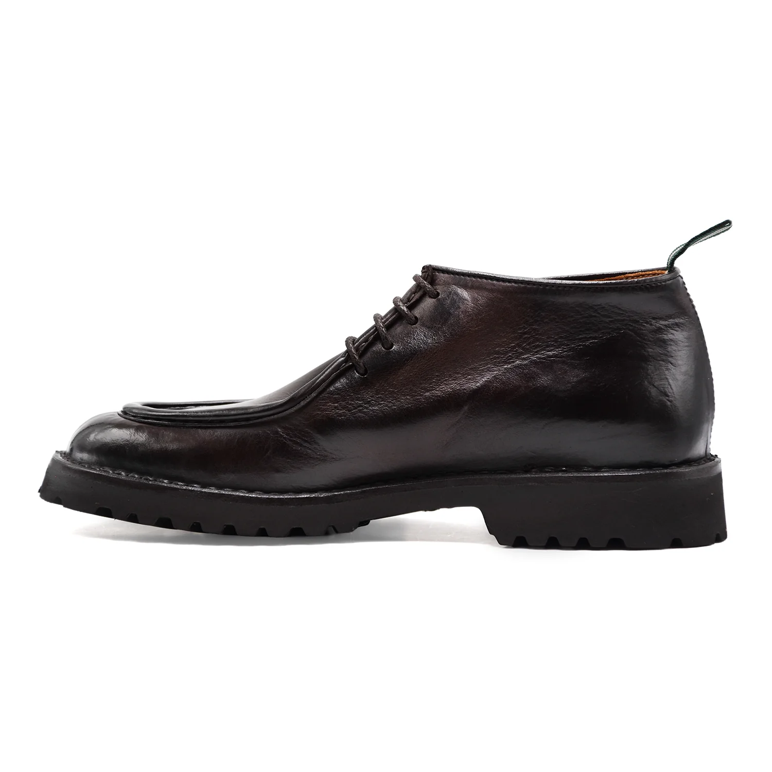 Allacciata Green George Uomo Norvegese Pelle Maremma Marrone - Image 4
