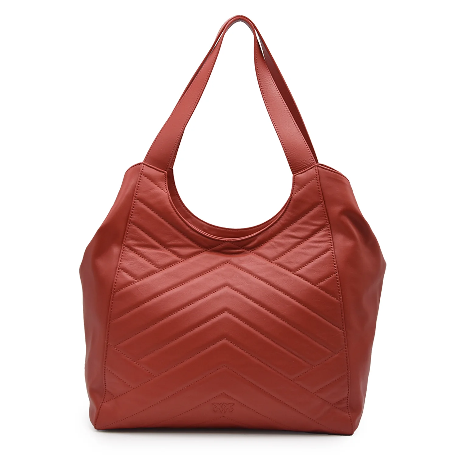 Tote Bag Puzzle Borsa Pinko Rosso Con Mini Logo Oro Frontale - Image 3