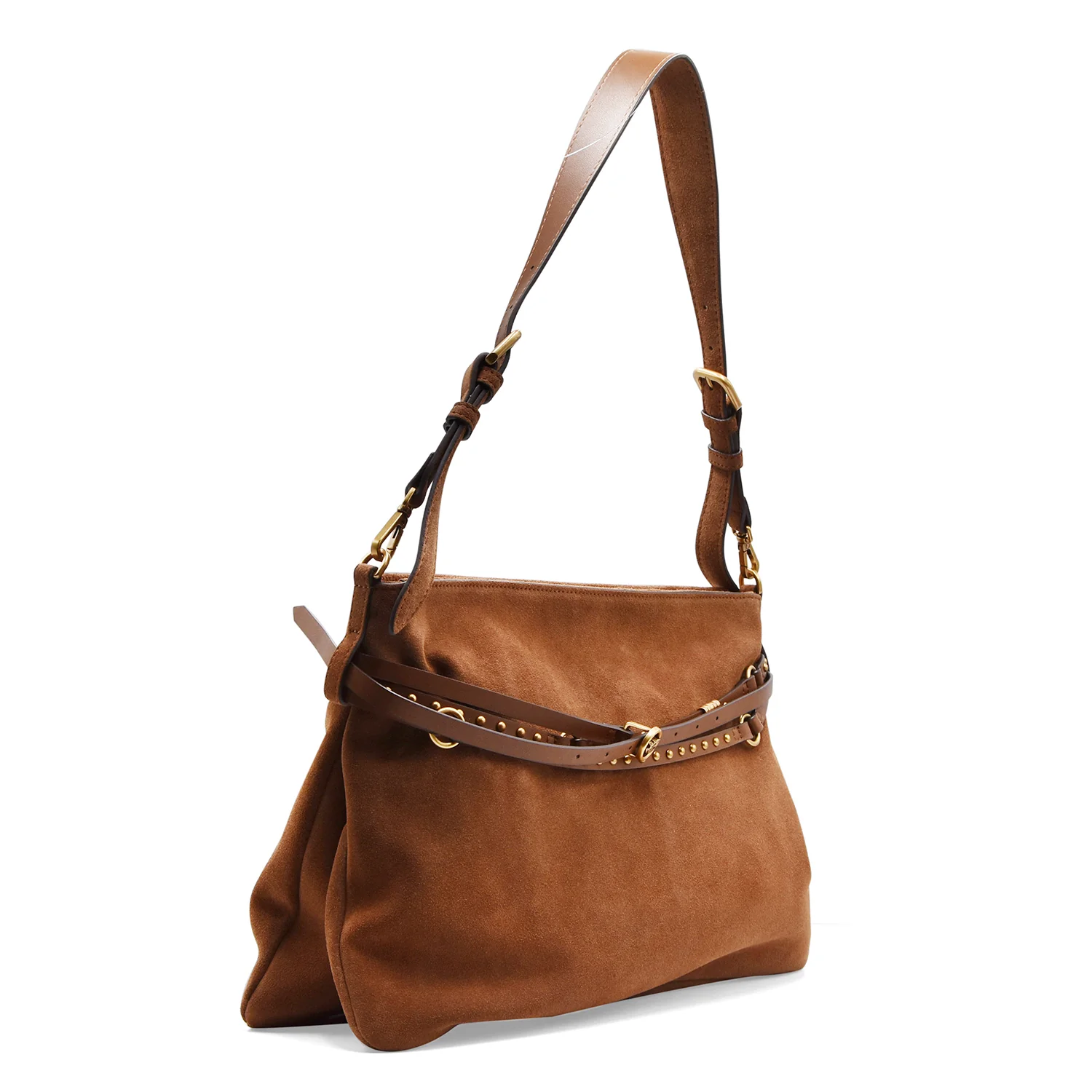 Borsa Pinko Donna Belt Bag Big Suede Marrone Leone Antique Gold - Image 2