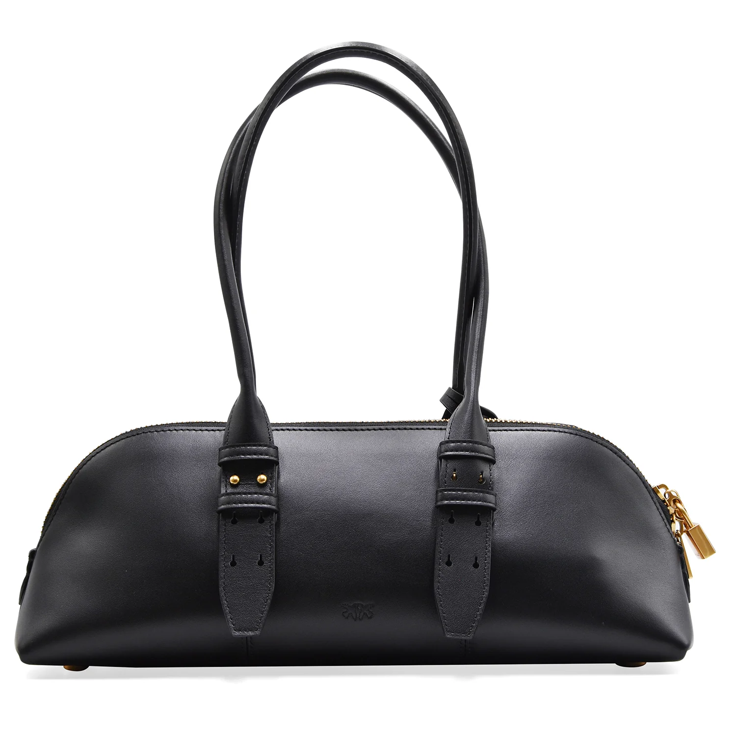 Pinko Borsa Donna Bowling Baguette Big Pelle Nero Dettagli Oro - Image 3
