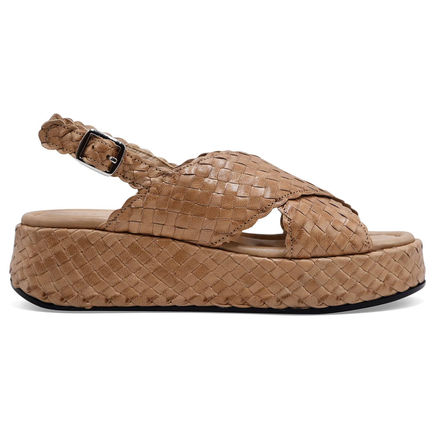 Pons Quintana Sandali Donna MAUI Vera Pelle Intrecciata Beige