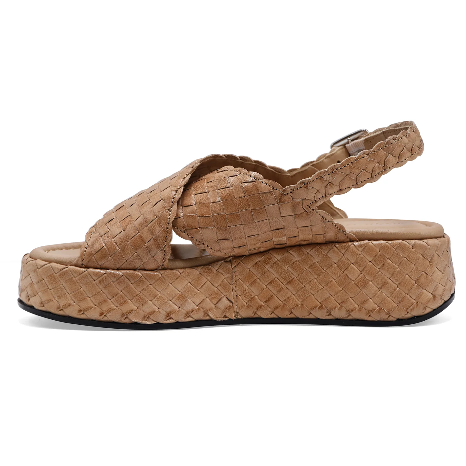 Pons Quintana Sandali Donna MAUI Vera Pelle Intrecciata Beige - Image 4