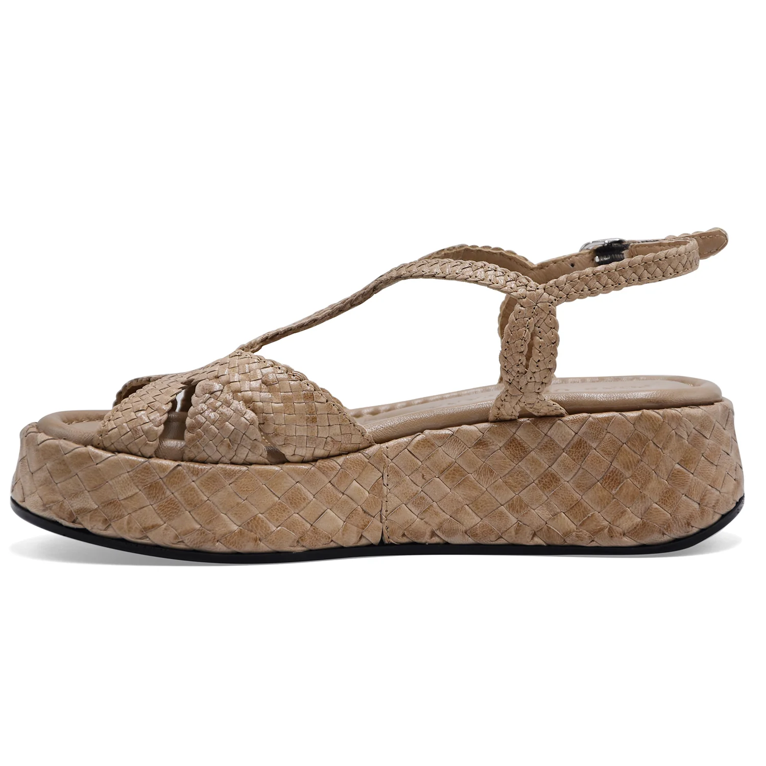 Sandali Donna Pons Quintana MAUI Vera Pelle Intrecciata Taupe - Image 3