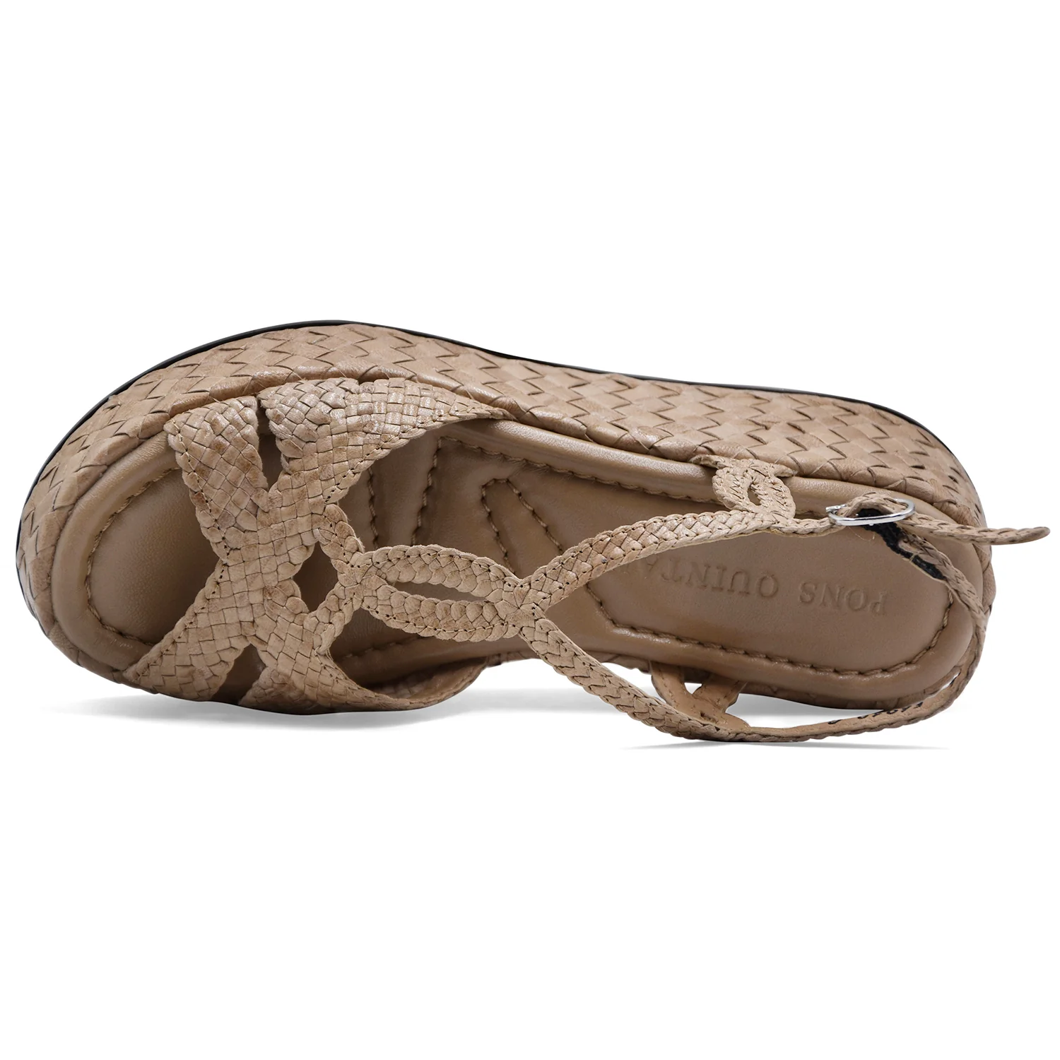 Sandali Donna Pons Quintana MAUI Vera Pelle Intrecciata Taupe - Image 4