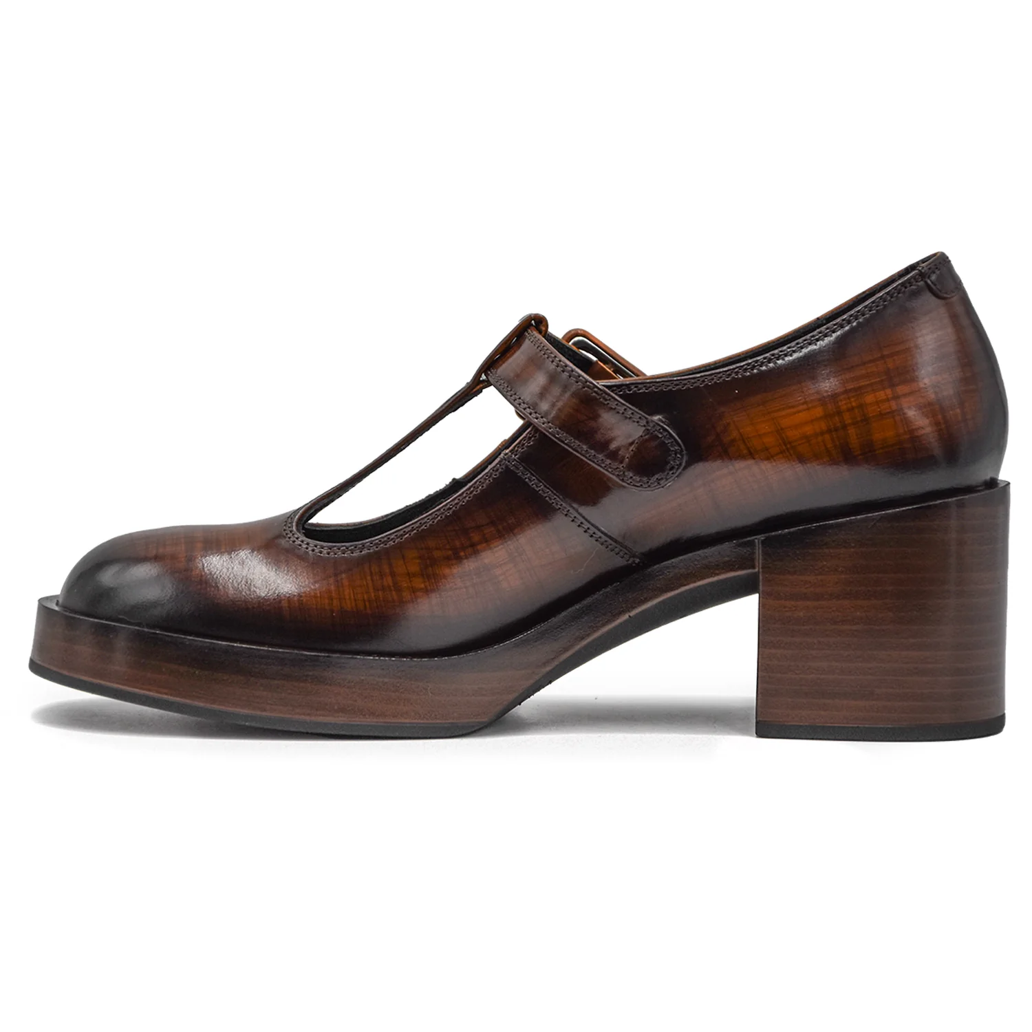 Mocassini T-Bar Pons Quintana Marrone In Pelle Nepalese Donna - Image 4